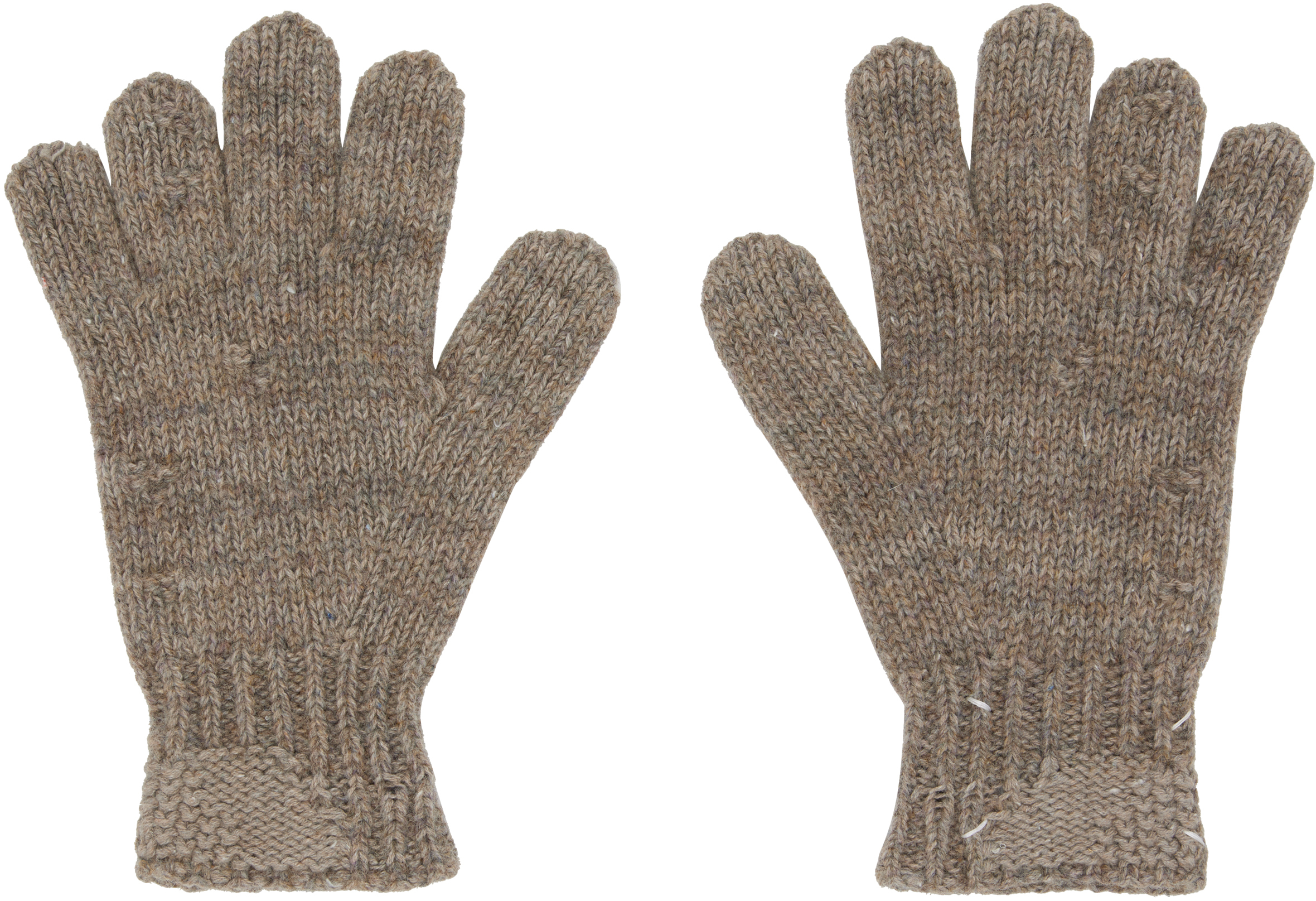 Maison Margiela: トープ ニット グローブ | SSENSE 日本