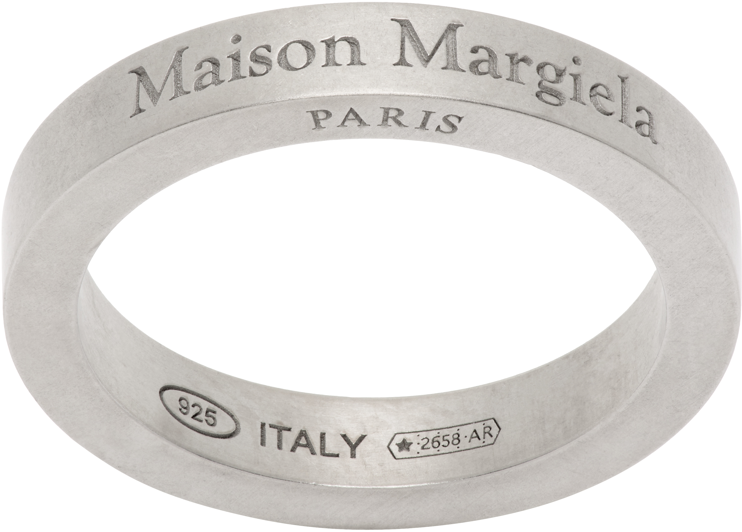 アクセサリー Maison Margiela 925/1000 Made in Italy Maison Margiela: Logo Reference Ring | SSENSE