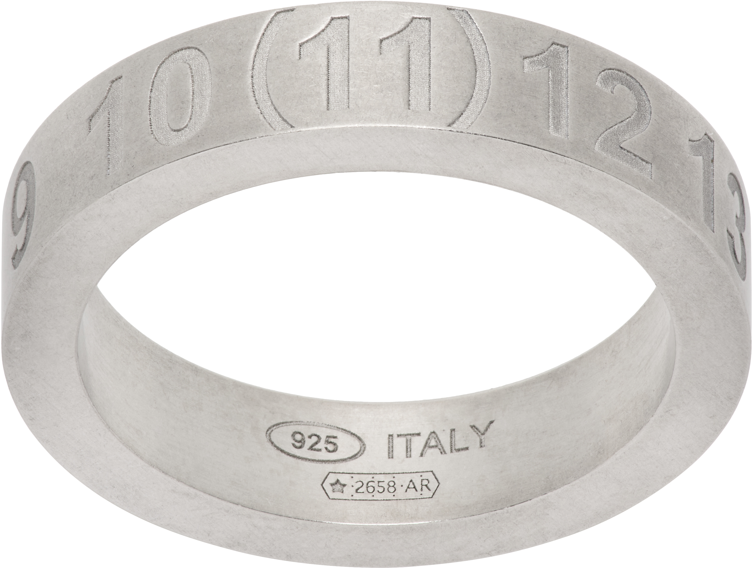 指輪・リング Maison Margiela FW25 ANELLO CON LOGO (SI8UQ0001 SV0129950) Silver Minimal Logo Ring by MM6 Maison Margiela on Sale