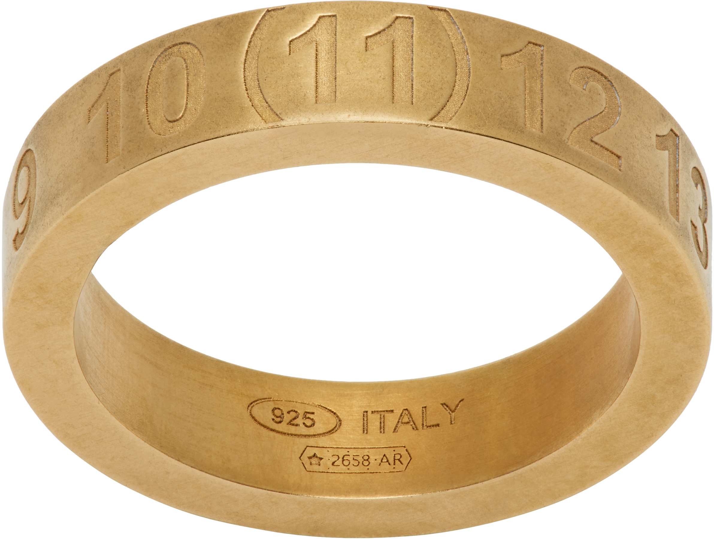 指輪・リング Maison Margiela FW25 ANELLO CON LOGO (SI8UQ0001 SV0129950) Silver Minimal Logo Ring by MM6 Maison Margiela on Sale