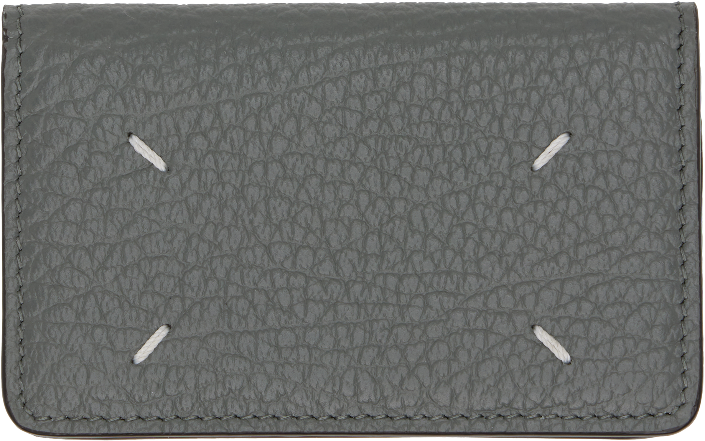 Black Grained Leather Card Holder