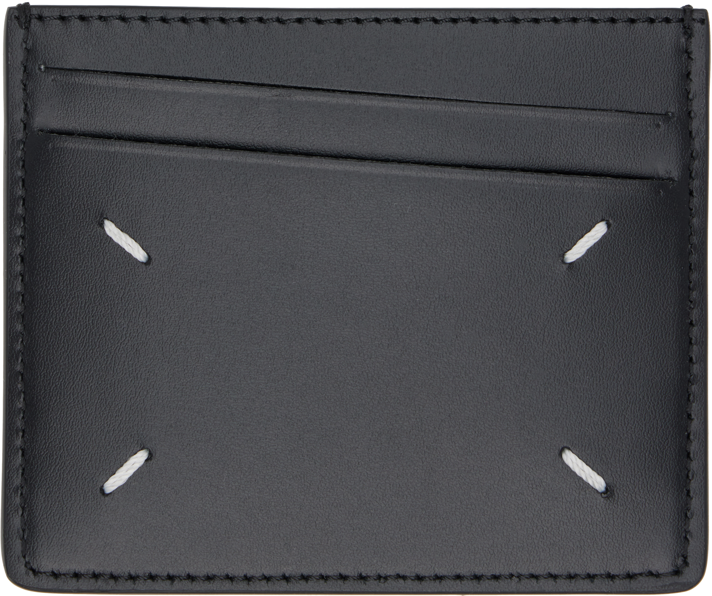 Black Four Stitches Card Holder