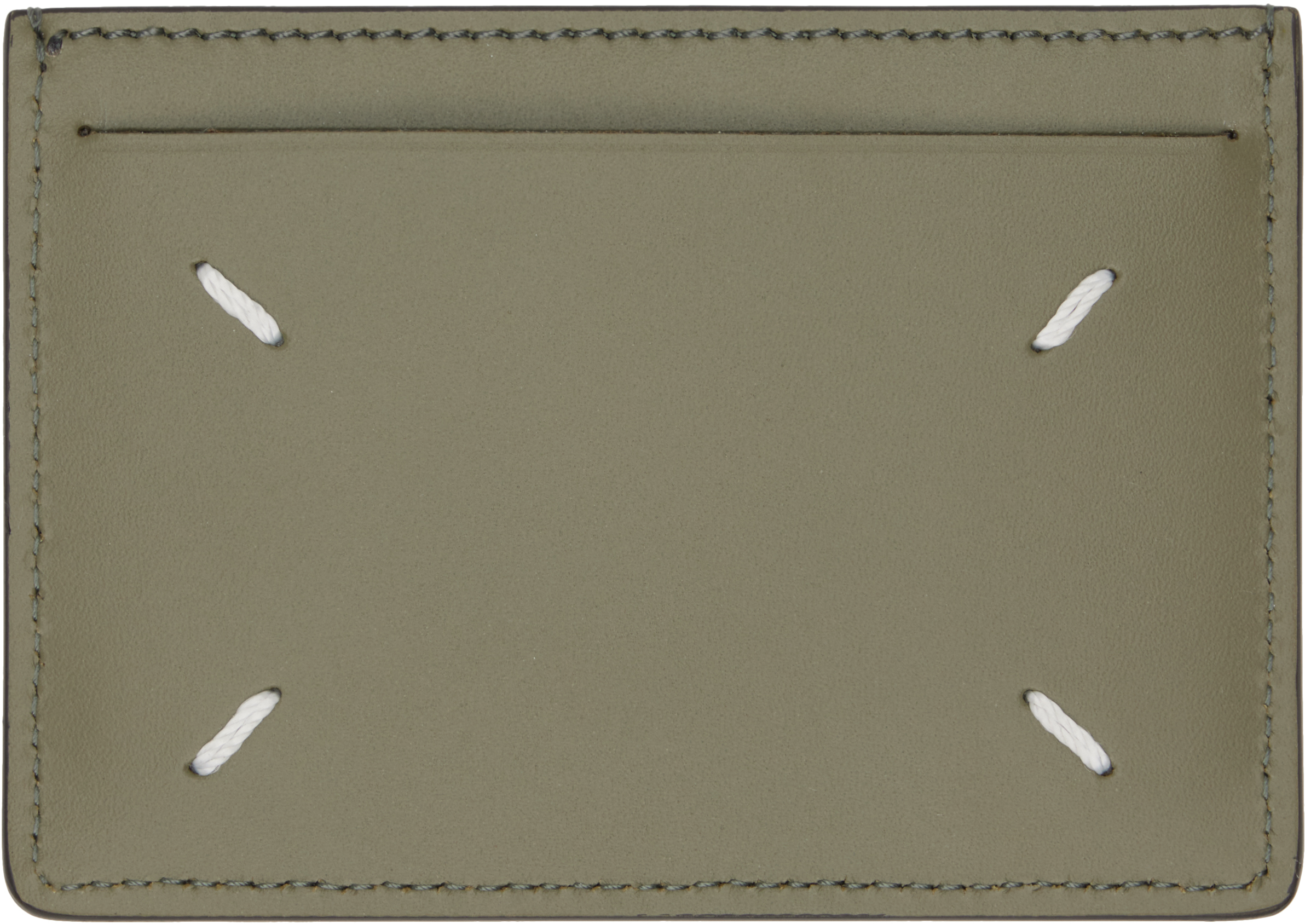 Maison Margiela Khaki Slim 3 Cc Card Holder
