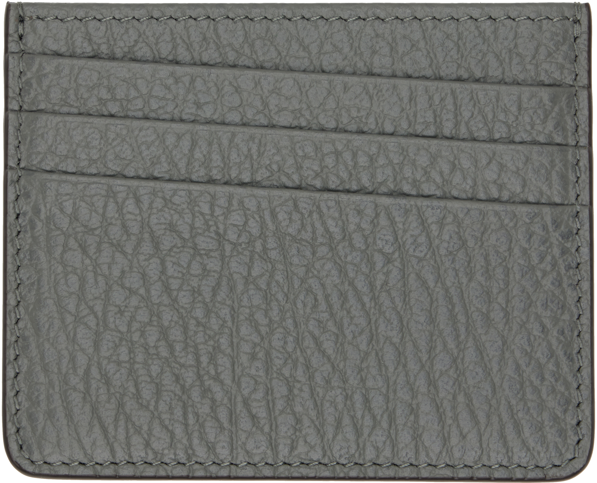 Maison Margiela Gray Slim 6cc Card Holder In Gray