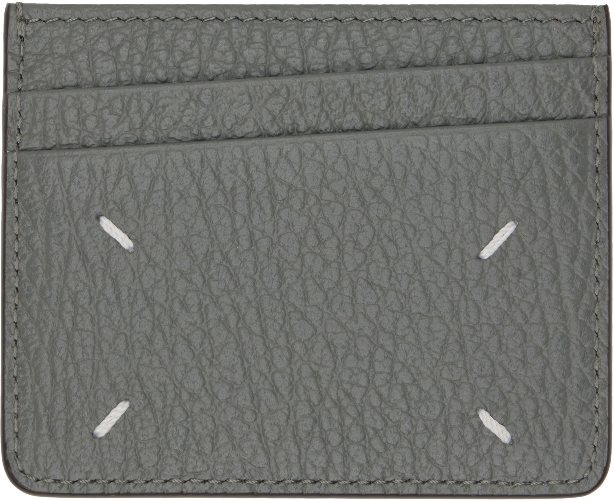Maison Margiela Gray Slim 6cc Card Holder In Gray