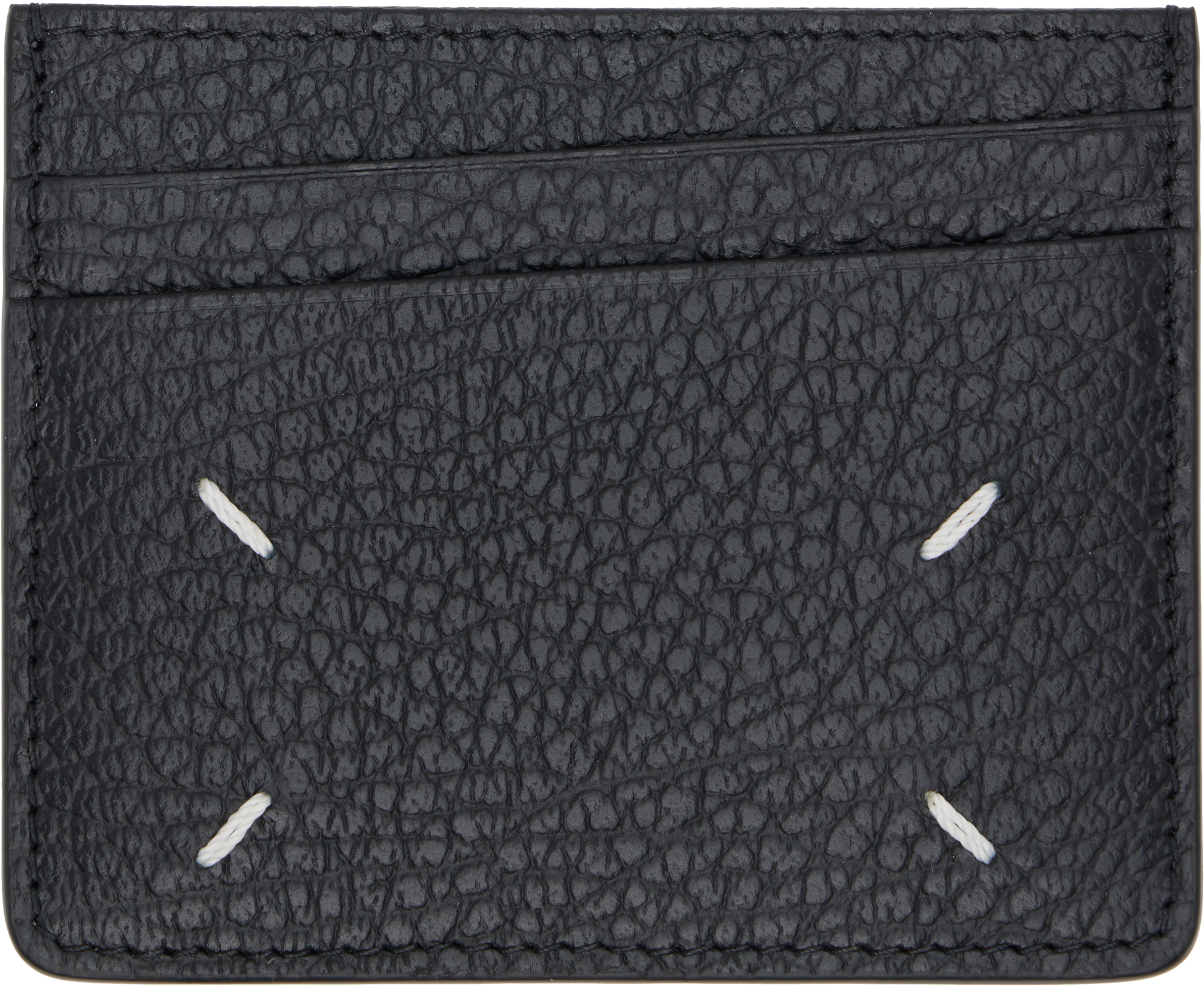 Black Four Stitches Card Holder