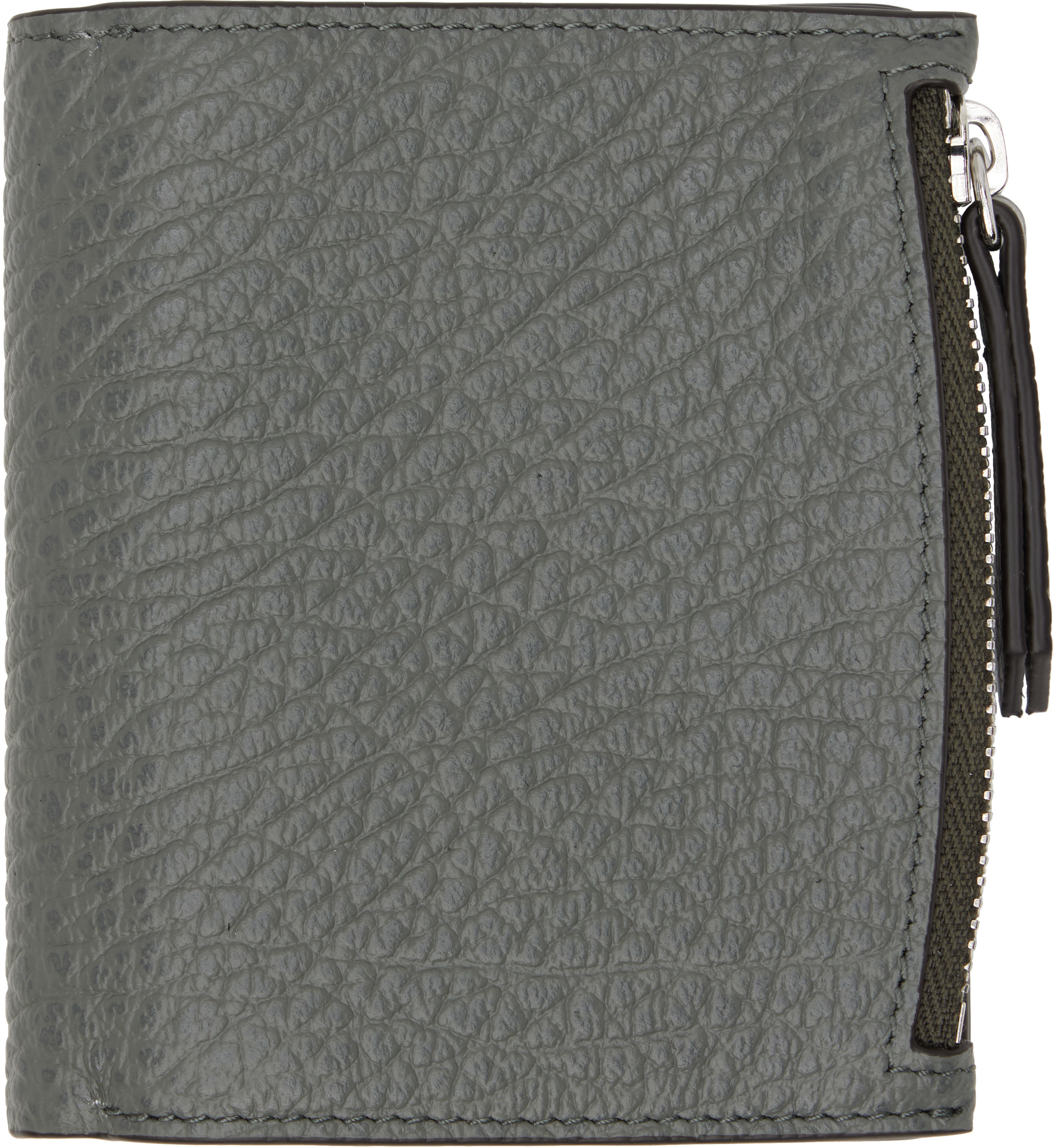 Maison Margiela: Gray Flip Flap Small Wallet | SSENSE