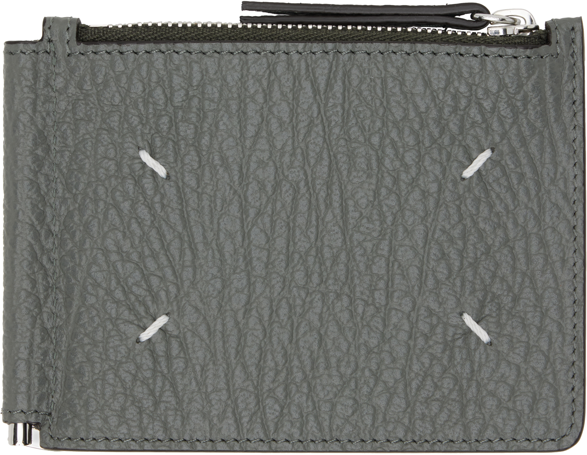 Maison Margiela: Gray Slim 2 Pincer Bifold Wallet | SSENSE