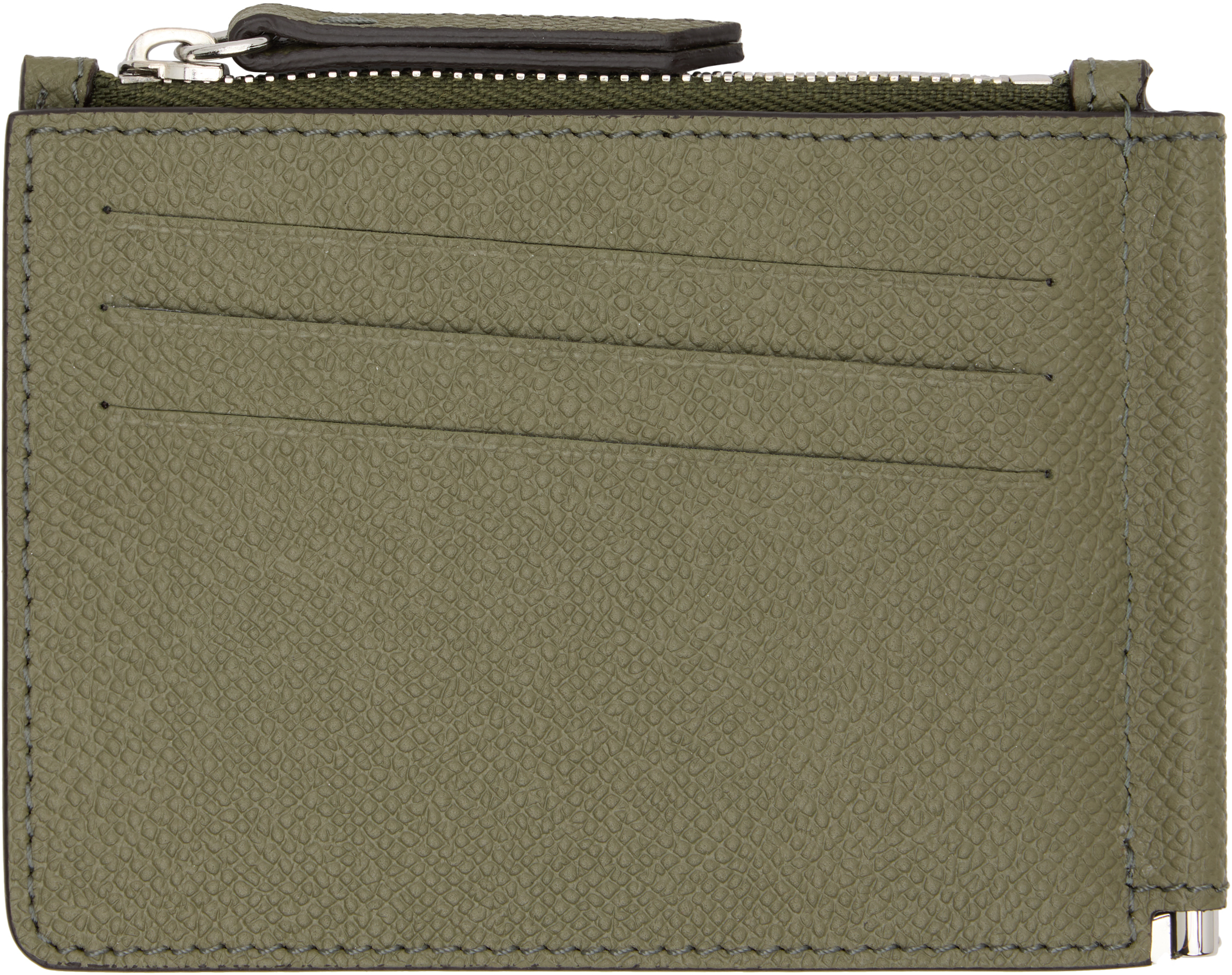 Maison Margiela Khaki Four Stitches Wallet In Green