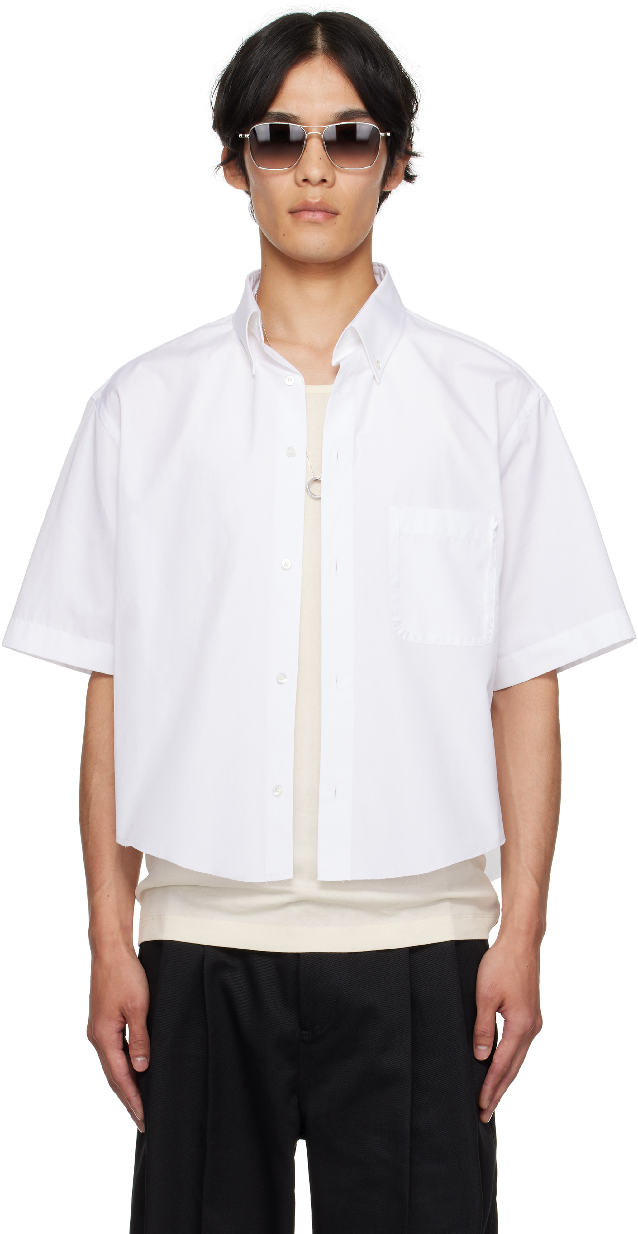 Maison Margiela 半袖シャツ ホワイト Maison Margiela: ホワイト 半袖シャツ | SSENSE 日本