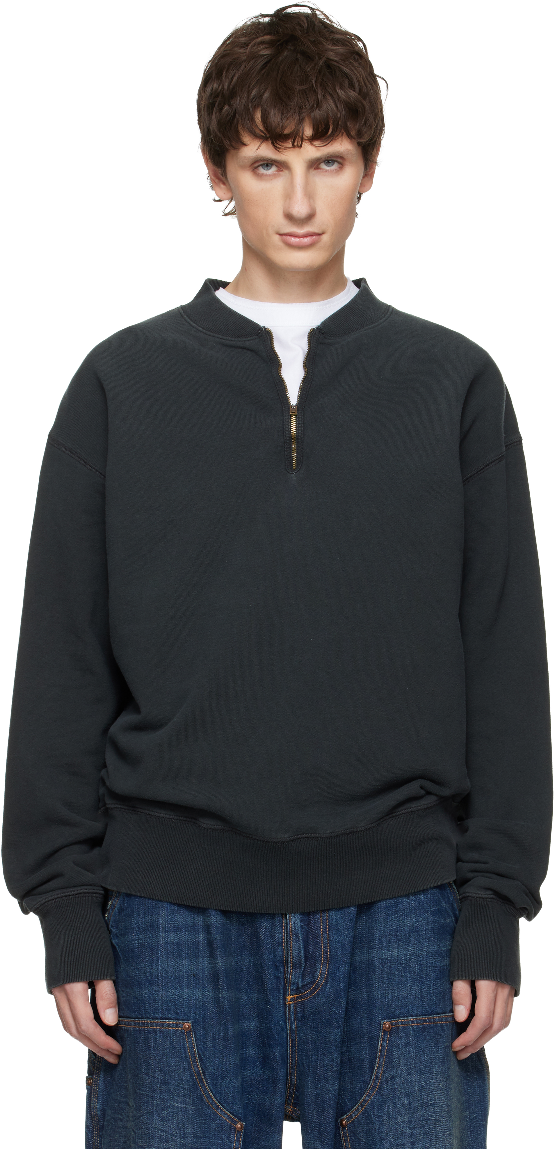 Gray Half-Zip Sweatshirt by Maison Margiela on Sale