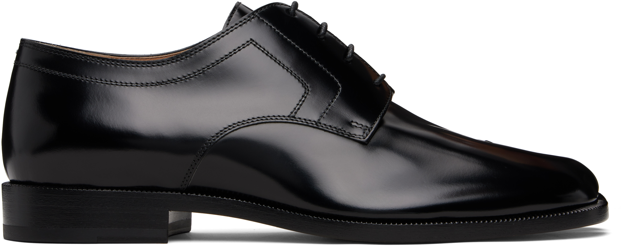 Maison Margiela Tabi Brushed Leather Lace-up Shoes