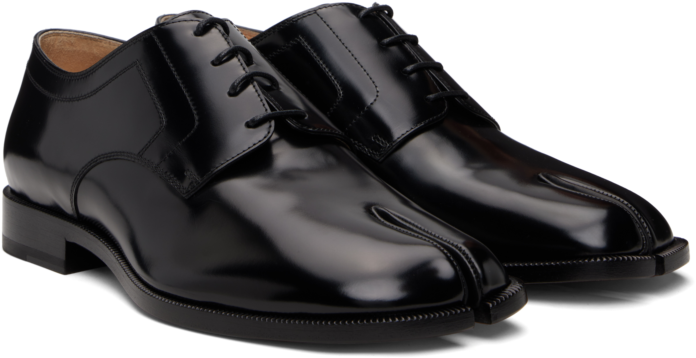 Maison Margiela Tabi Brushed Leather Lace-up Shoes