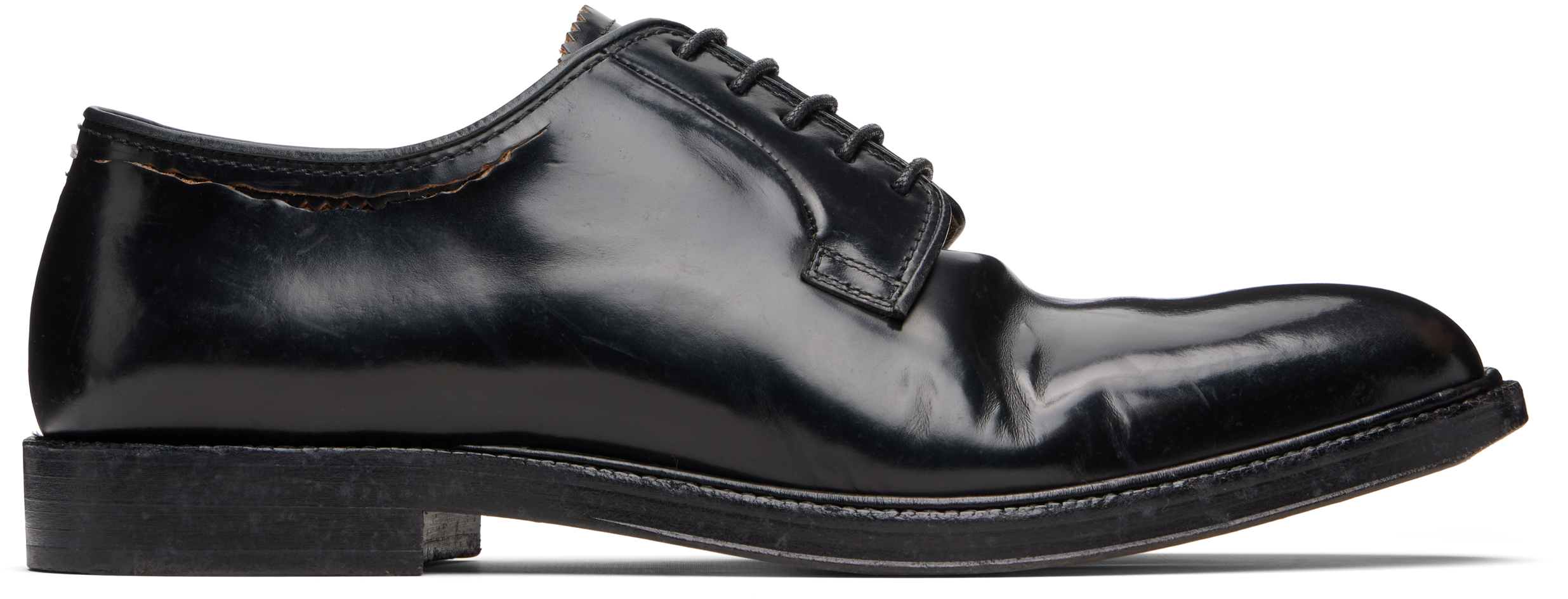 Maison Margiela: Black Loved To Death Lace Up Derbys | SSENSE