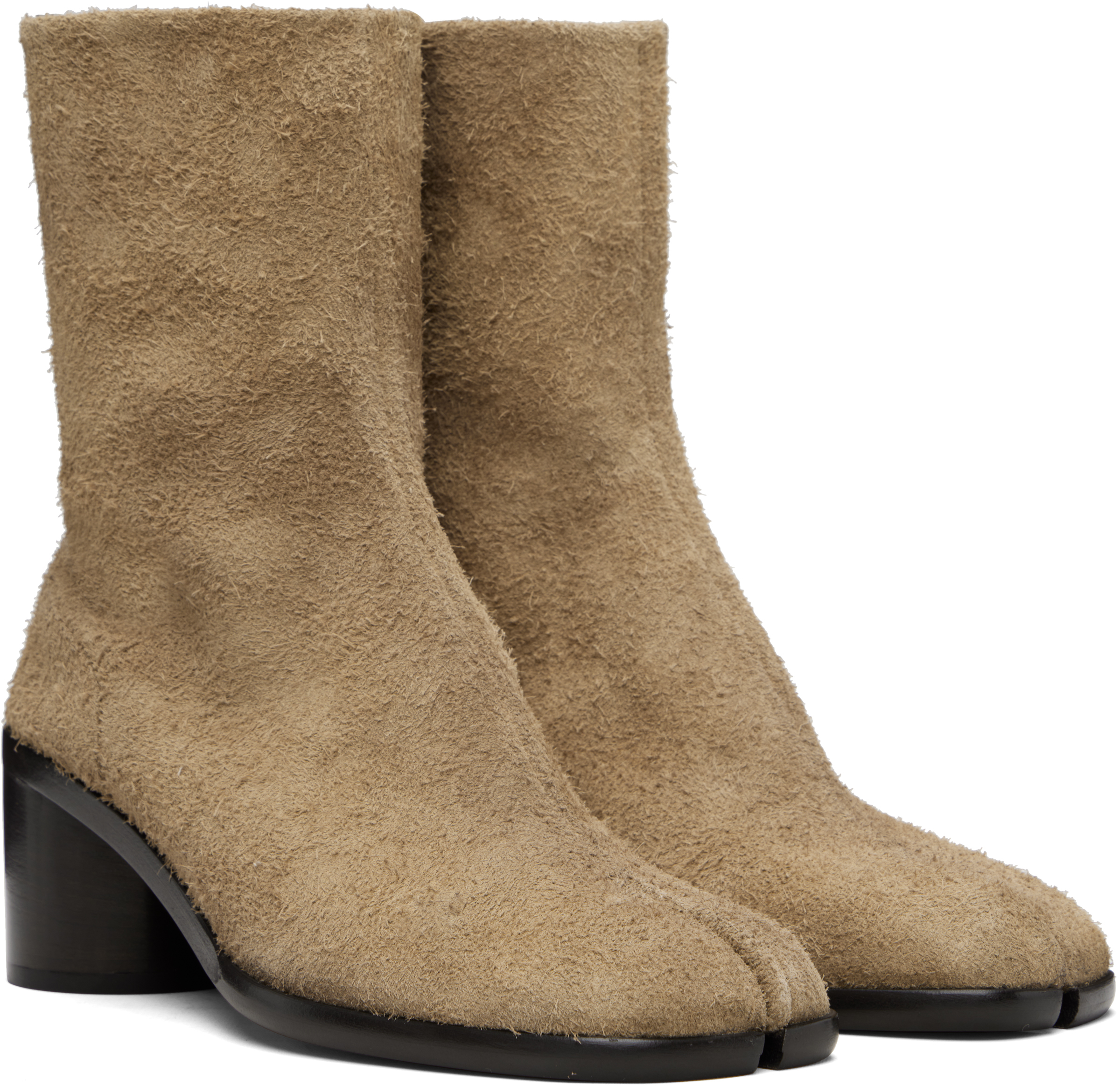 Maison Margiela Tabi Suede Ankle Boots In Multi