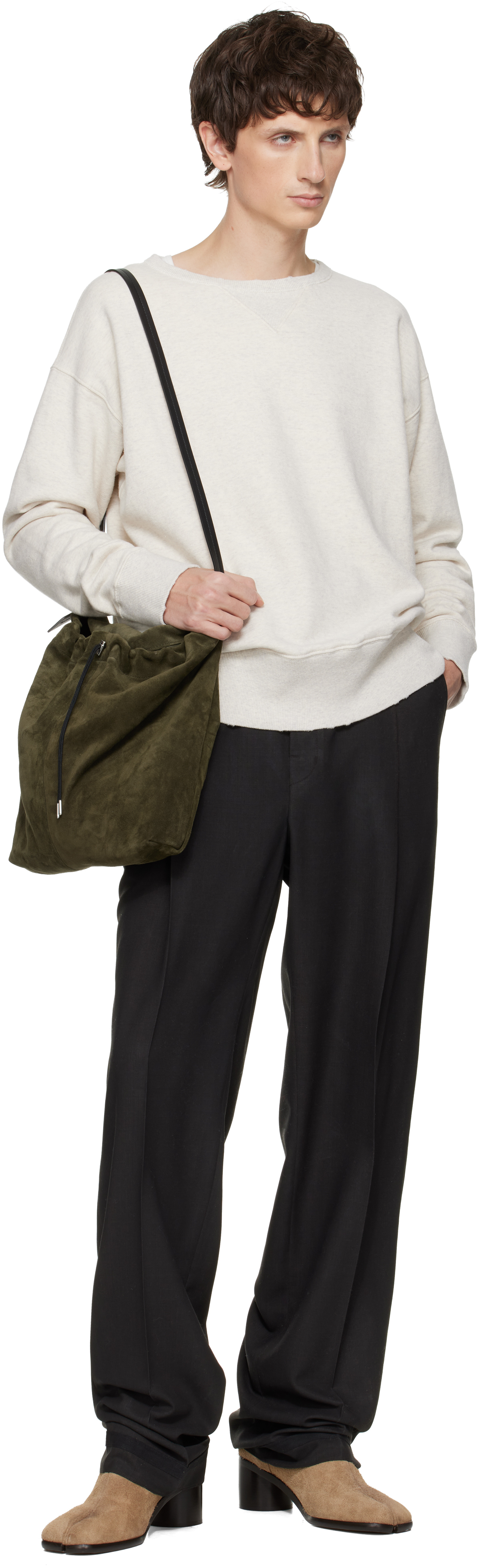 Maison Margiela Tabi Suede Ankle Boots In Multi