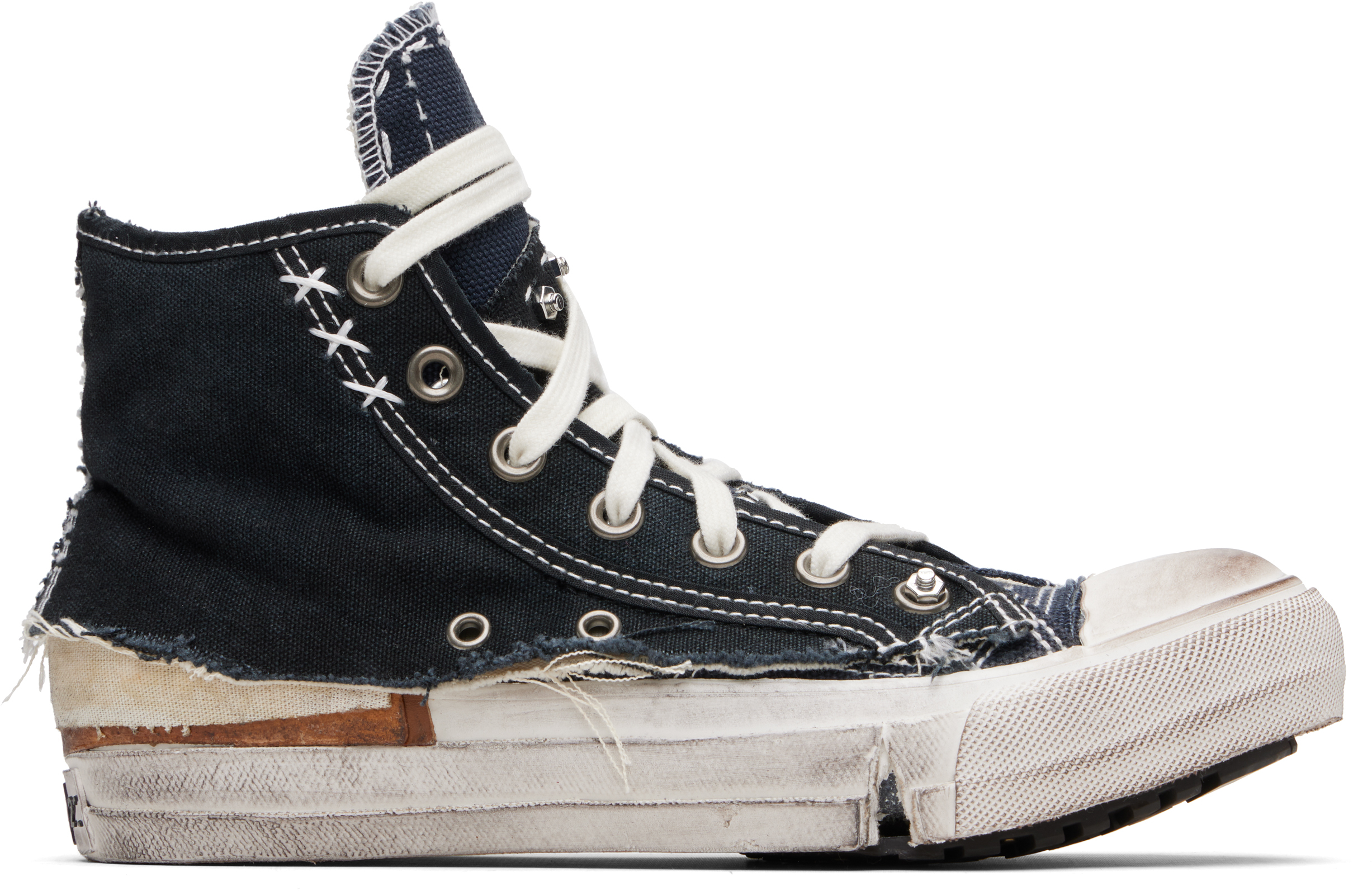 Maison Margiela Men High-top Sneakers With A Distressed Effect In Multi