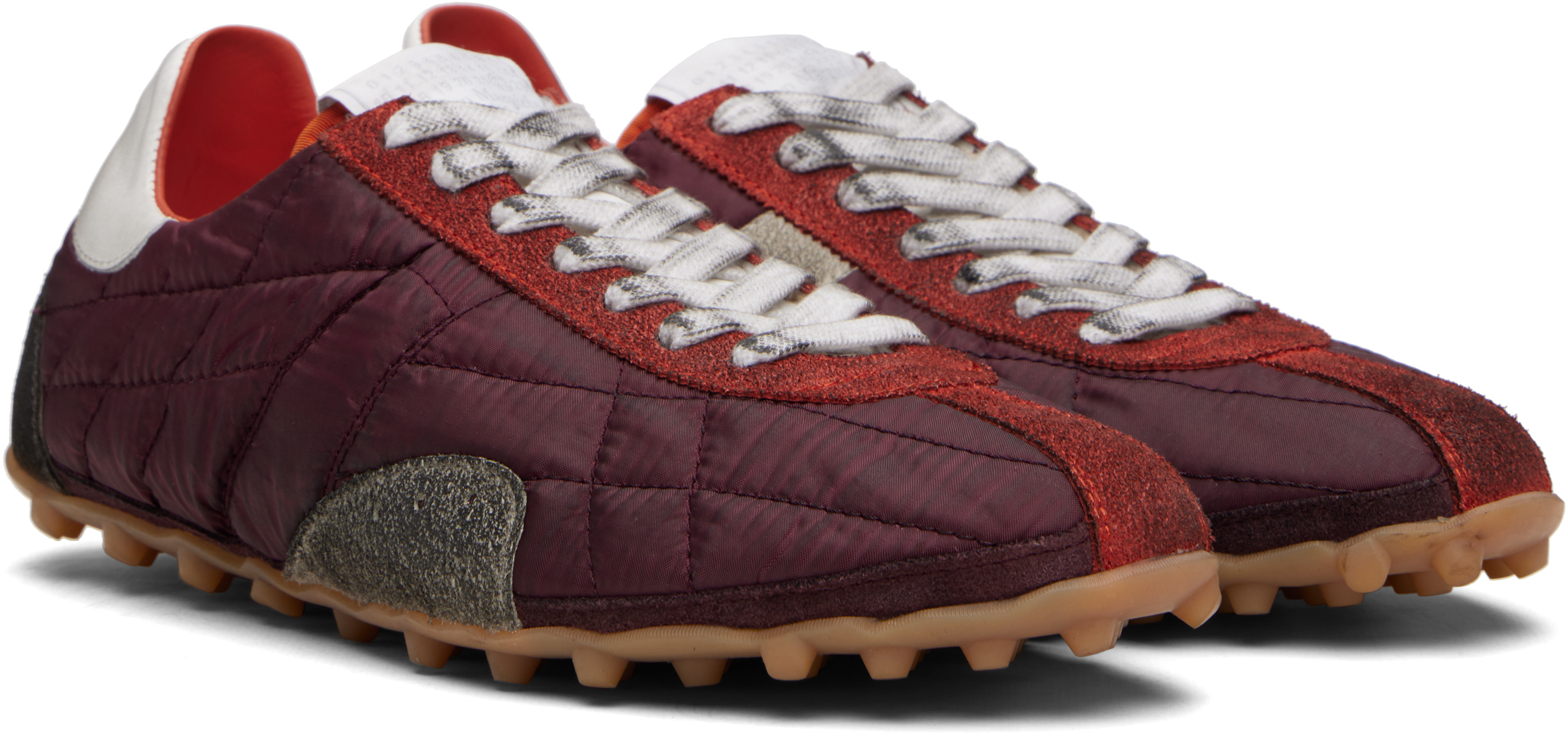 Maison Margiela Sprinters Leather And Suede-trimmed Nylon Sneakers In Brown