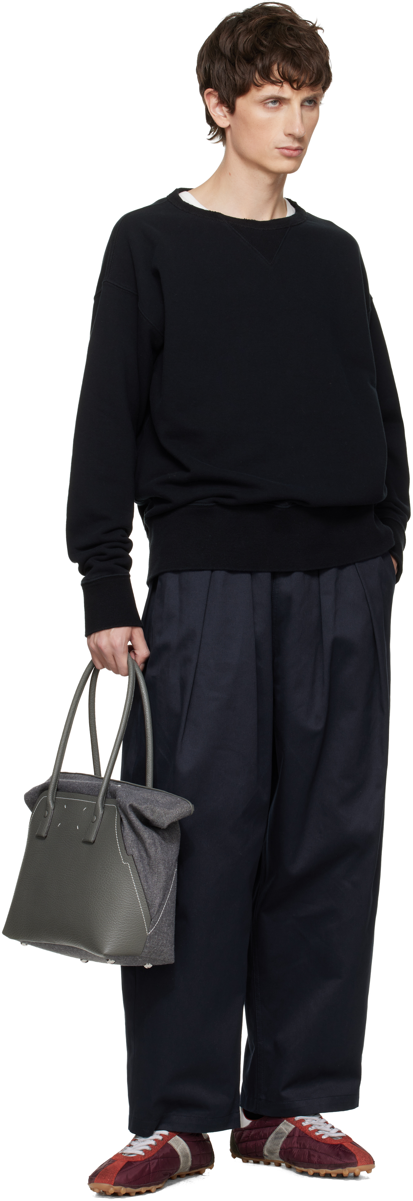 Maison Margiela Sprinters Leather And Suede-trimmed Nylon Sneakers In Brown