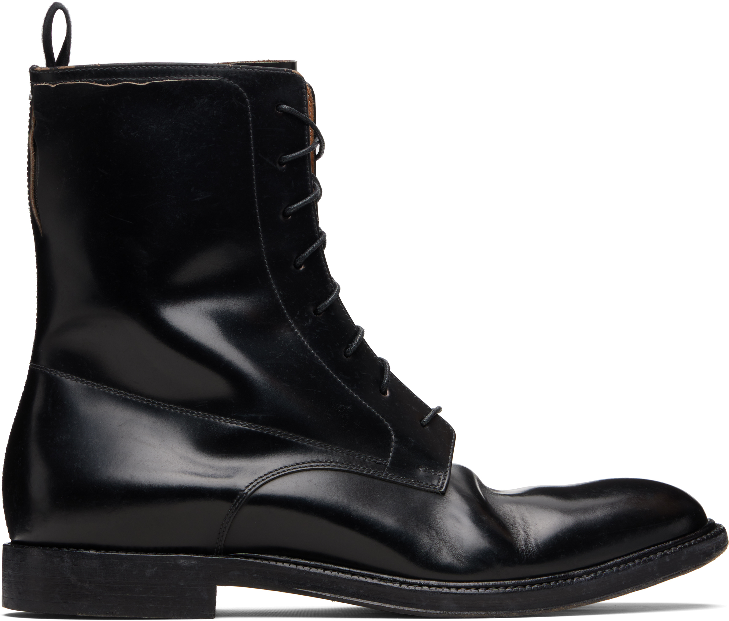 Maison Margiela: ブラック Loved To Death レースアップブーツ