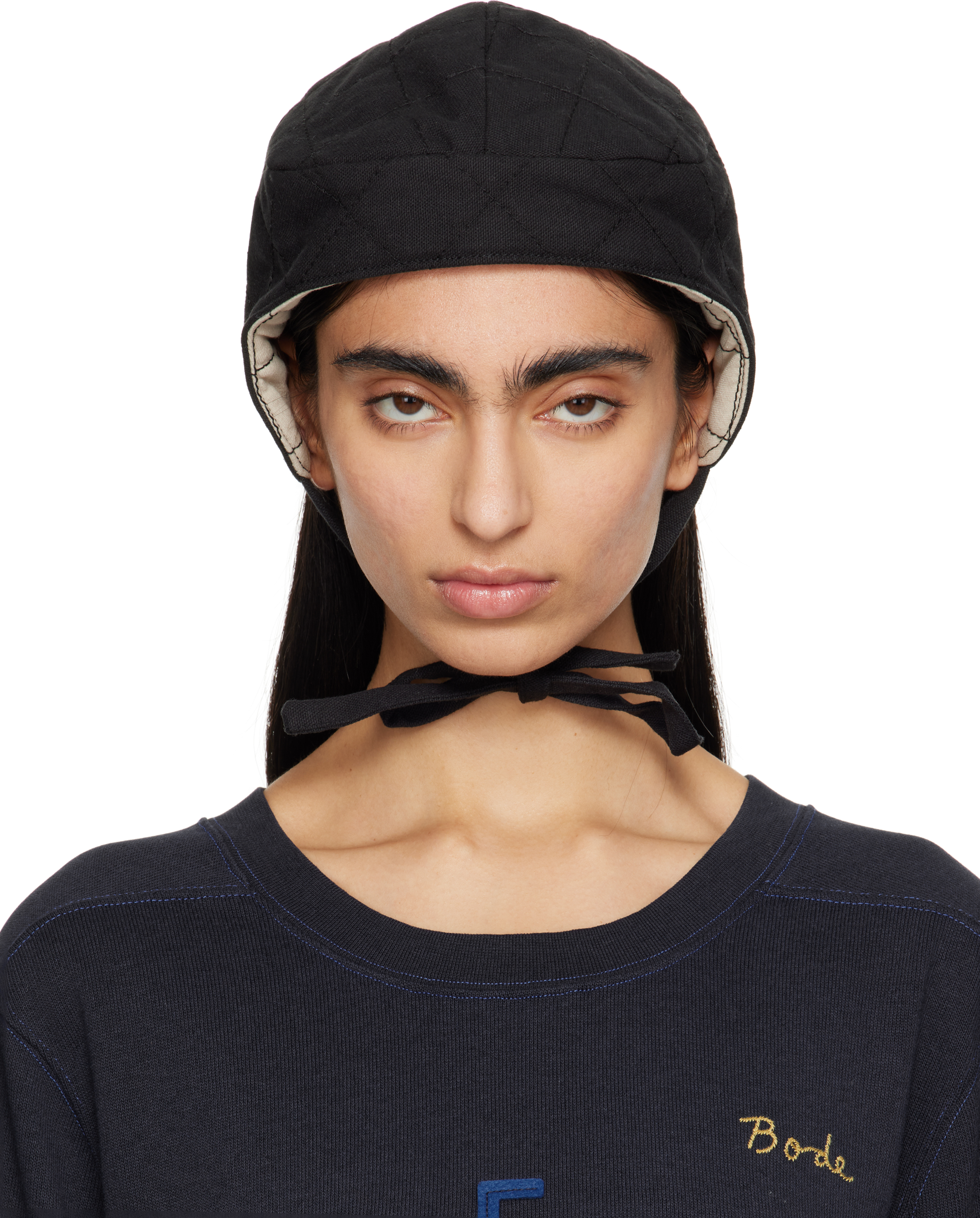 Black Bloomstein Quilted Cap