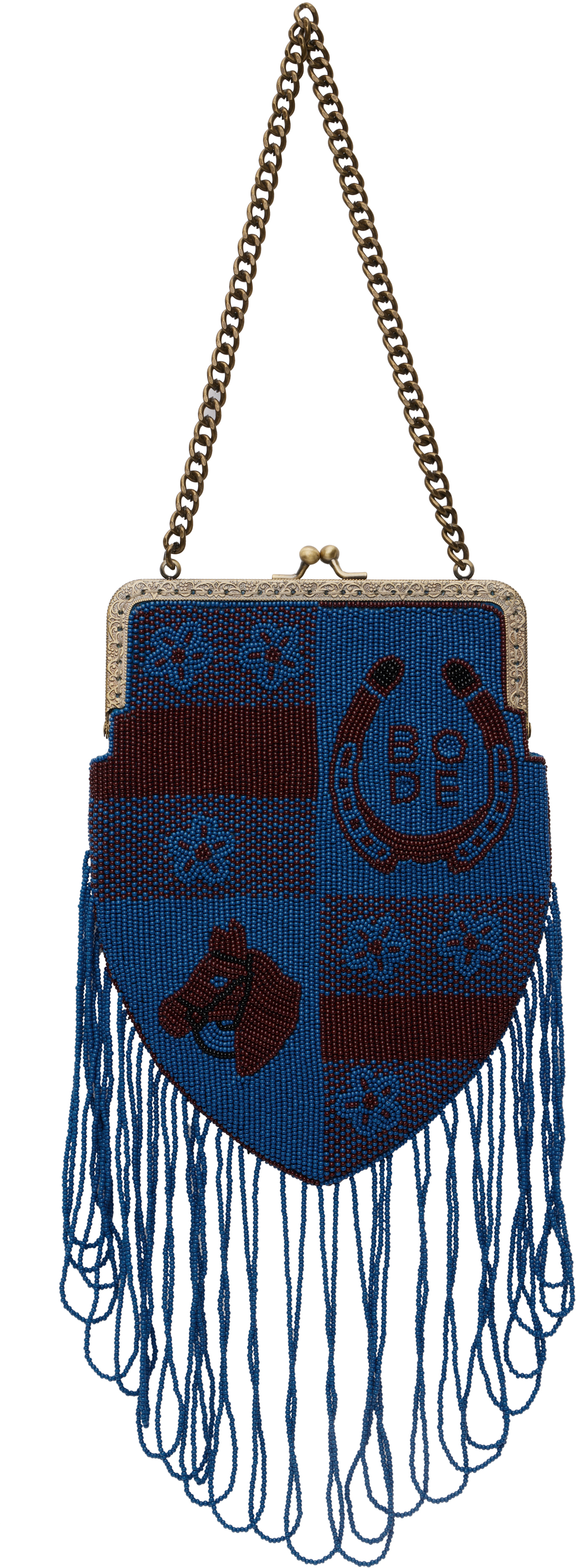 Bode: Blue & Burgundy Capri Bag | SSENSE