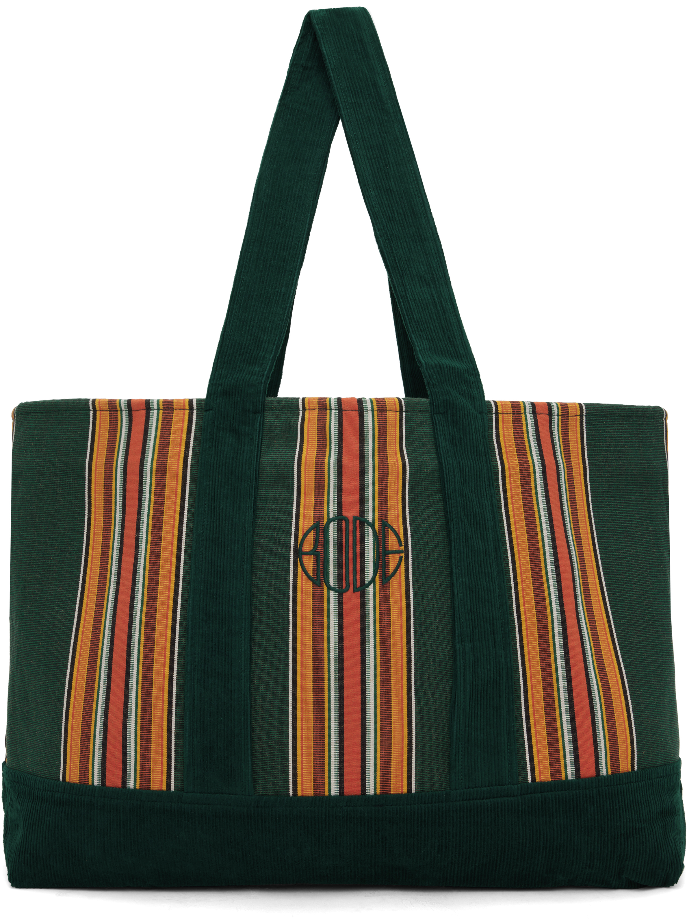 Green Parakeet Stripe Tote