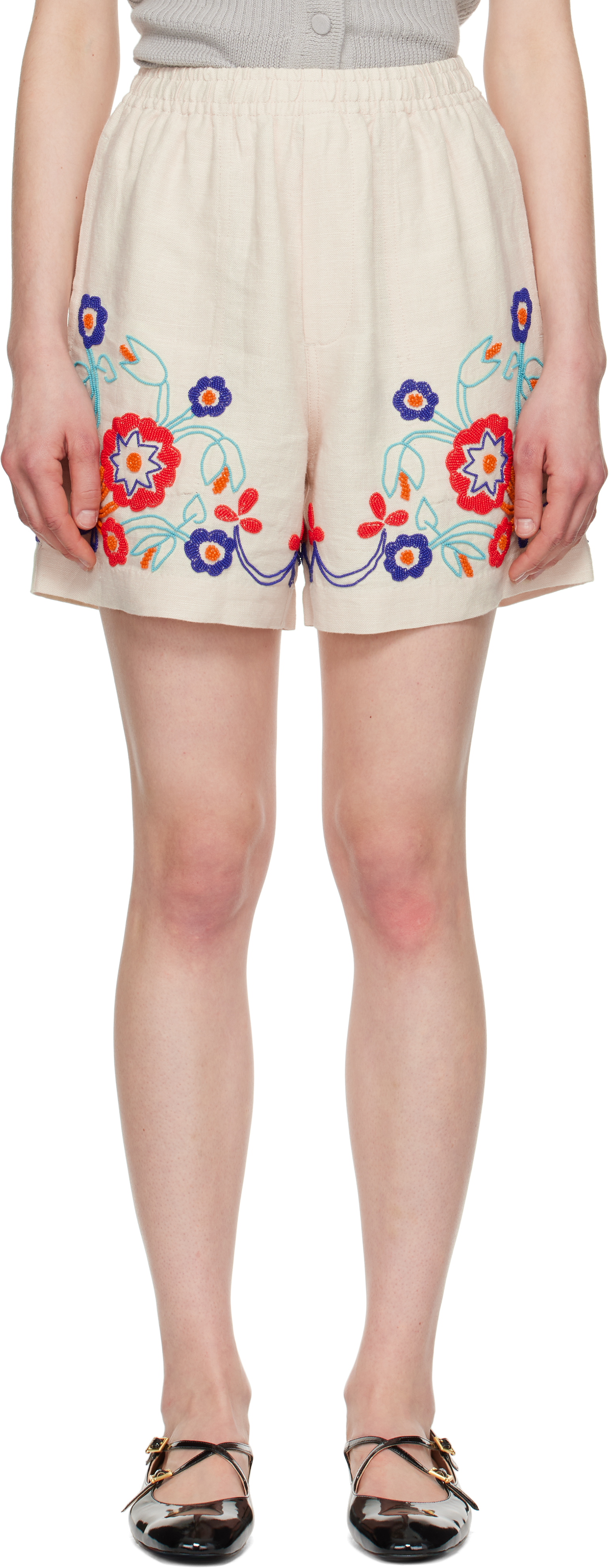 Off-White Beaded Garden Party Shorts