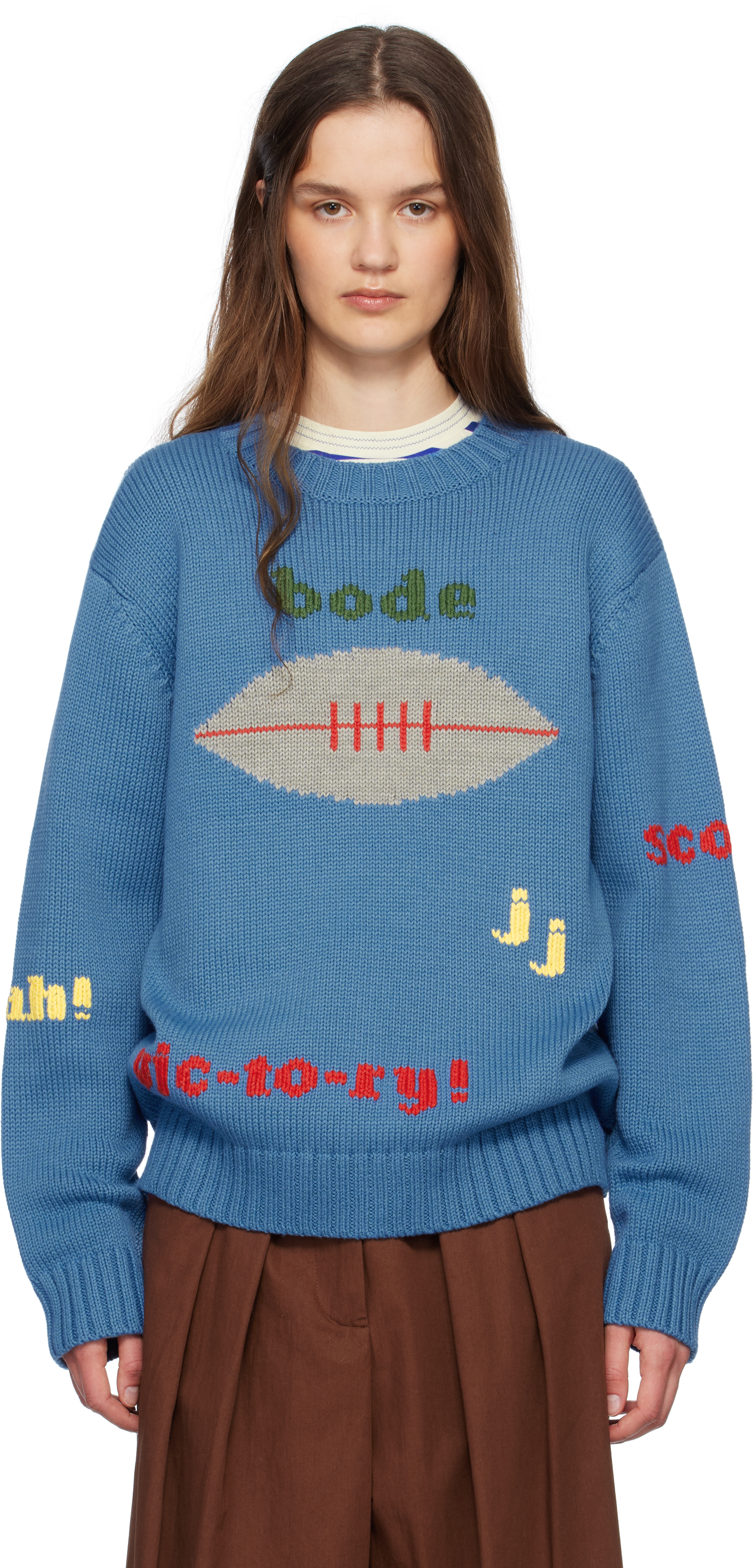 Bode: Blue Spirit Sweater | SSENSE