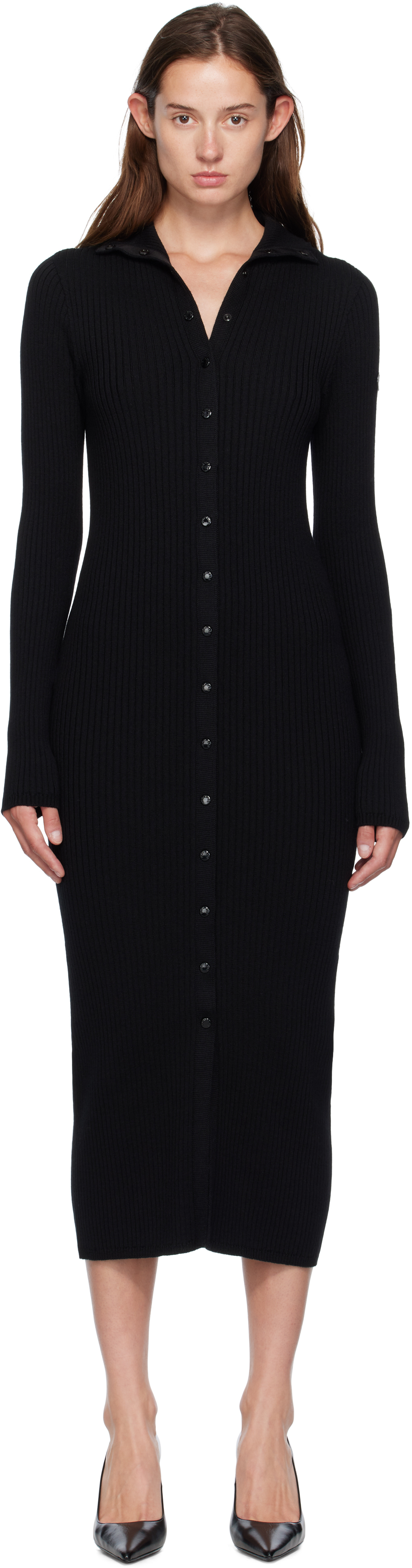 Moncler Genius Moncler X Ee72 Black Abito Maxi Dress In Black