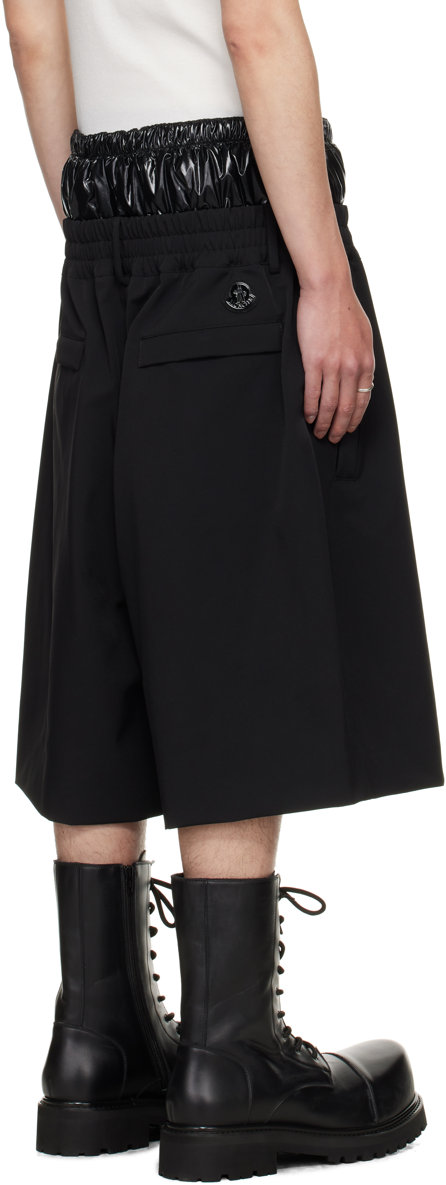 Moncler Genius Black Nylon Blend Bermuda Shorts In Black
