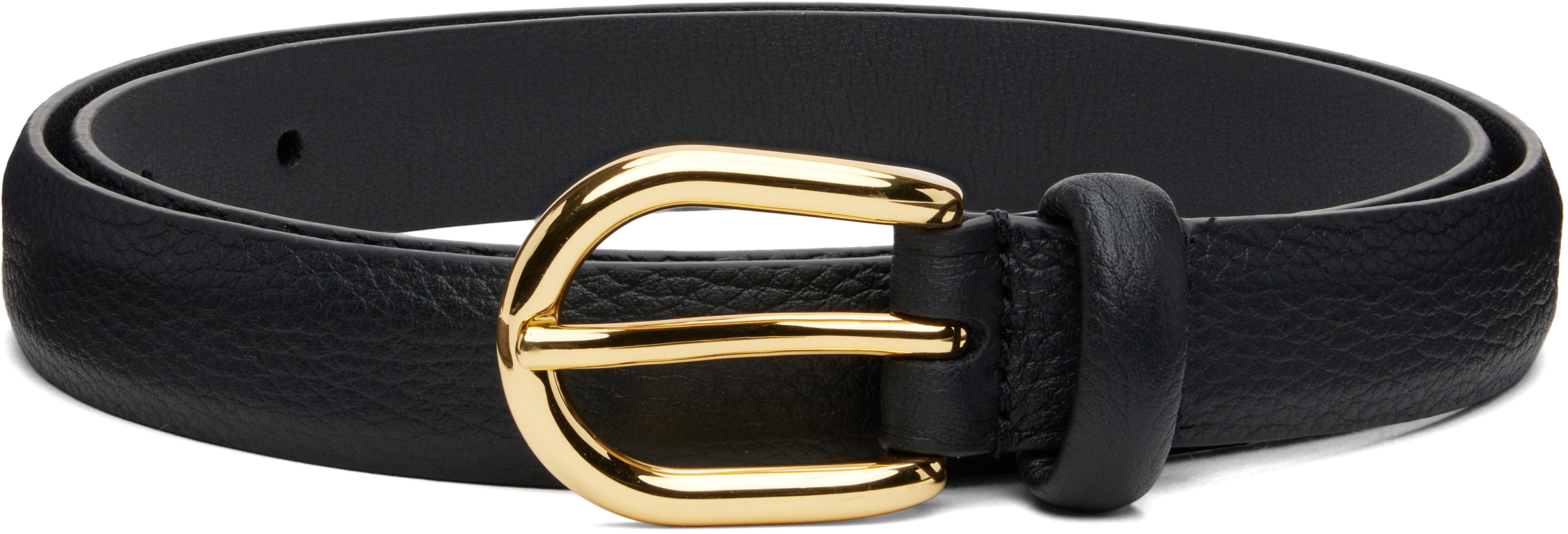 Black Skinny Nappa Leather Belt