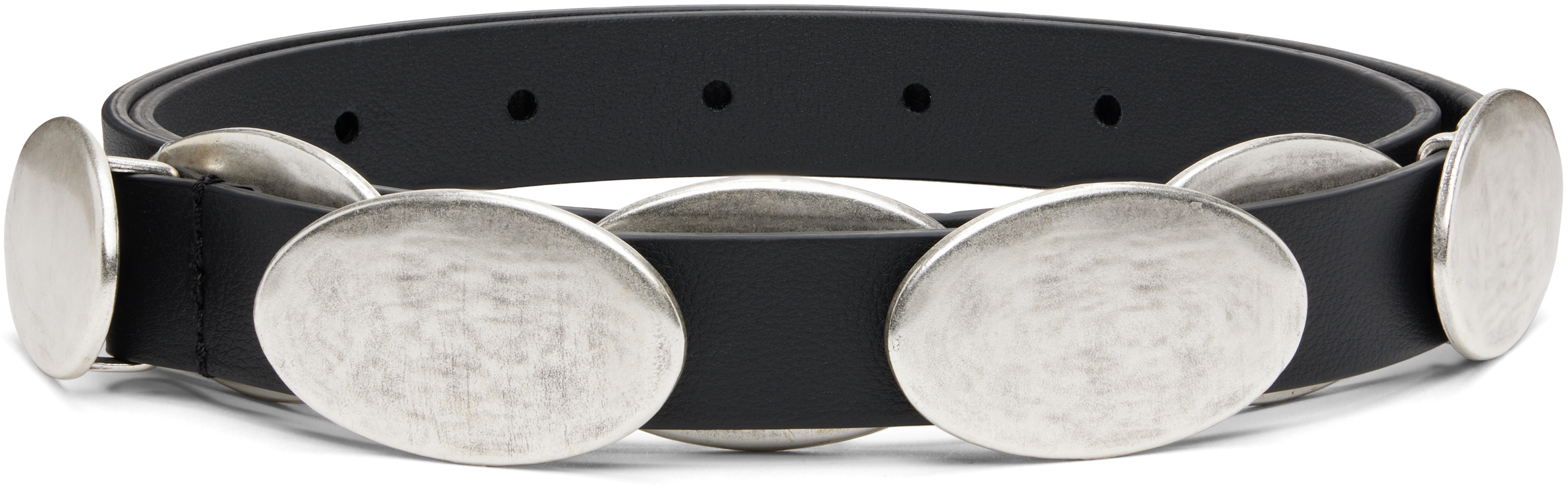 Black Slim Nappa Calf Leather Belt