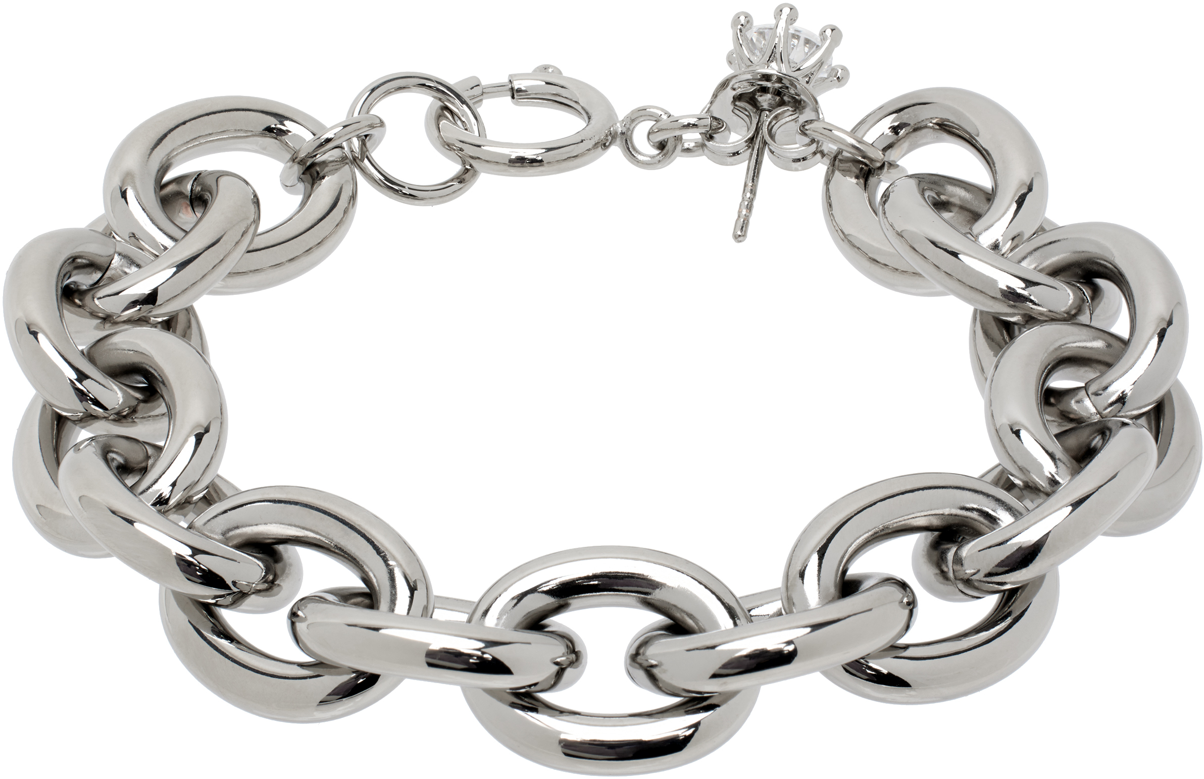 Silver Solitaire Chain Bracelet