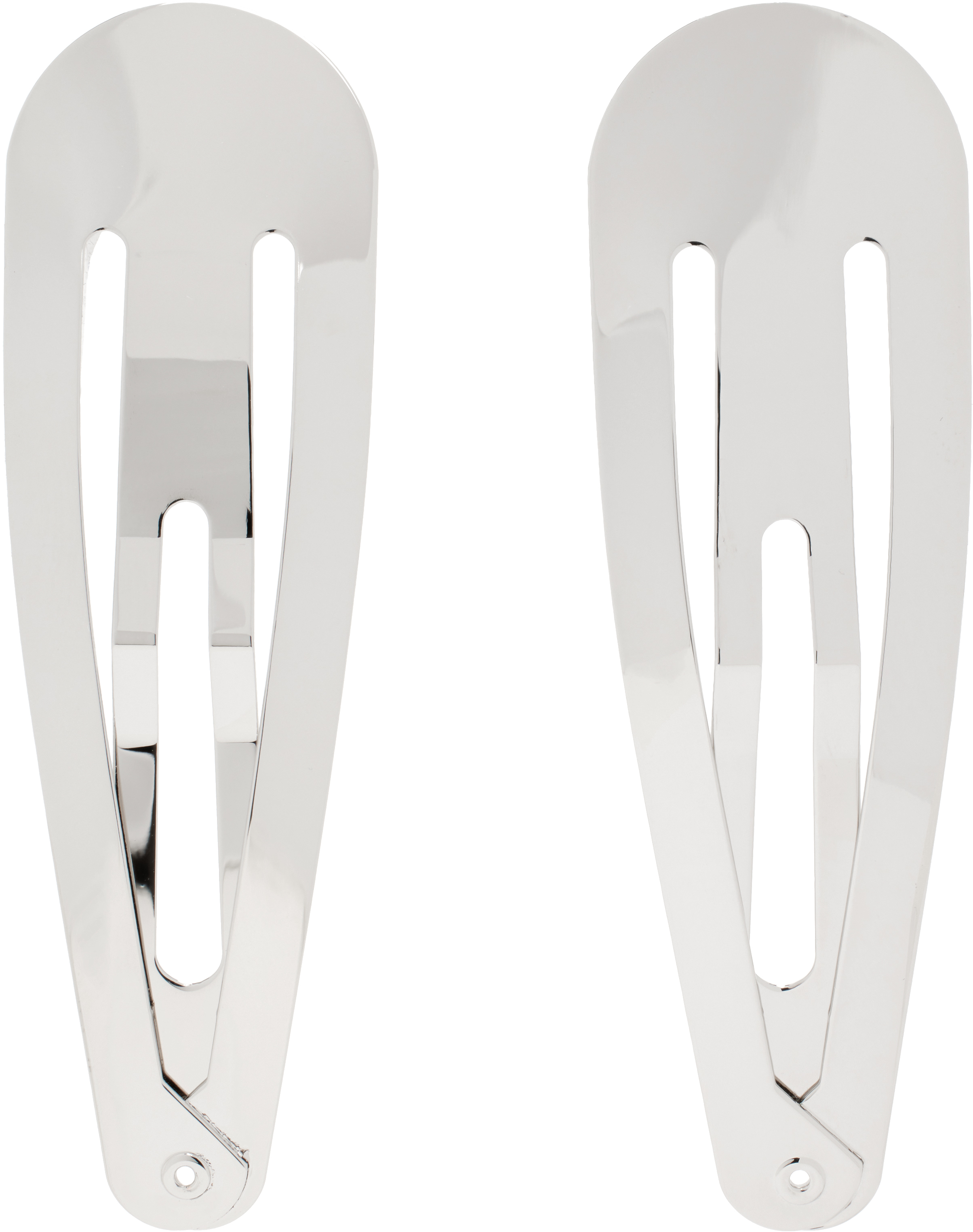 Silver Hair Clip Earrings