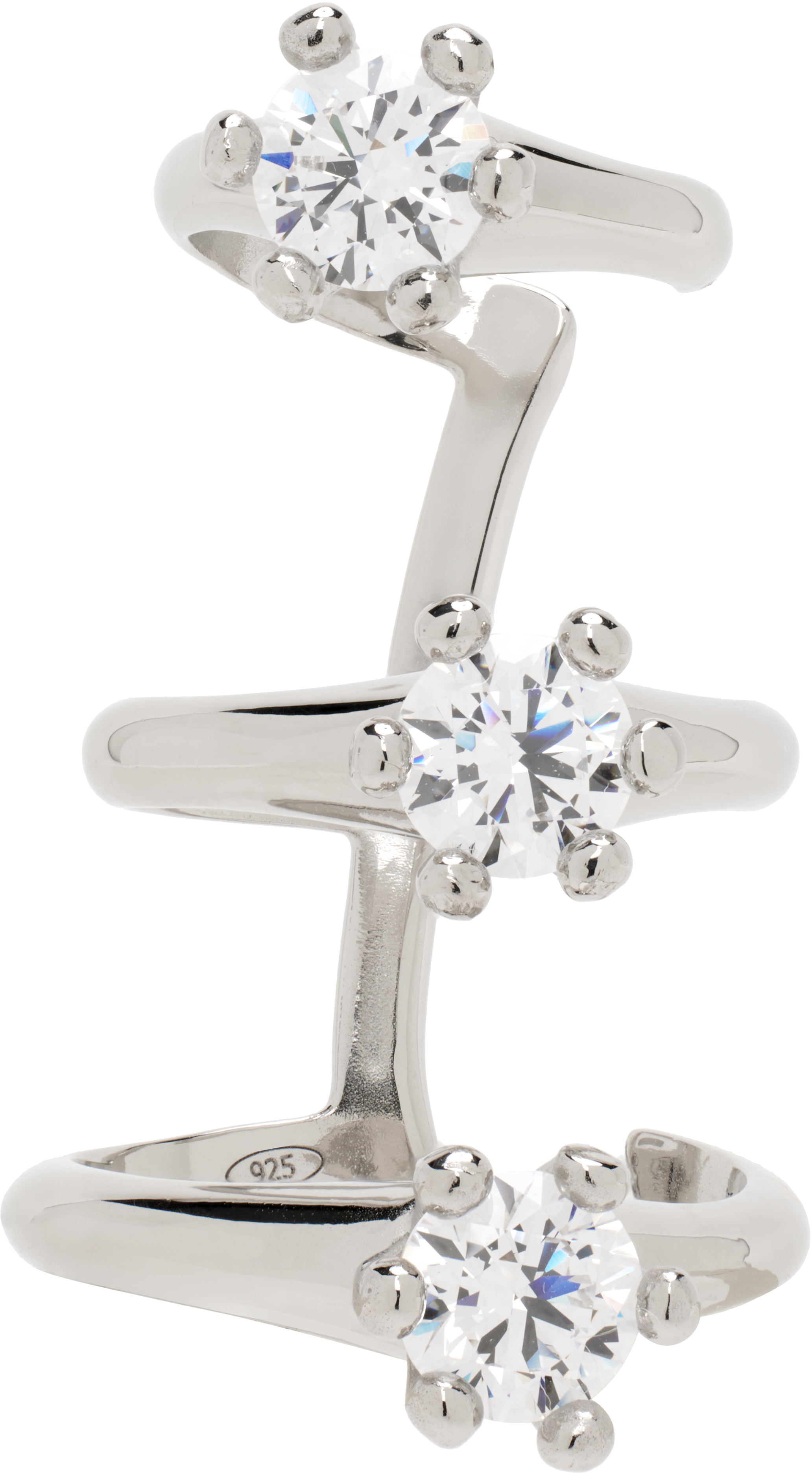 Silver Solitaire Ear Cuff