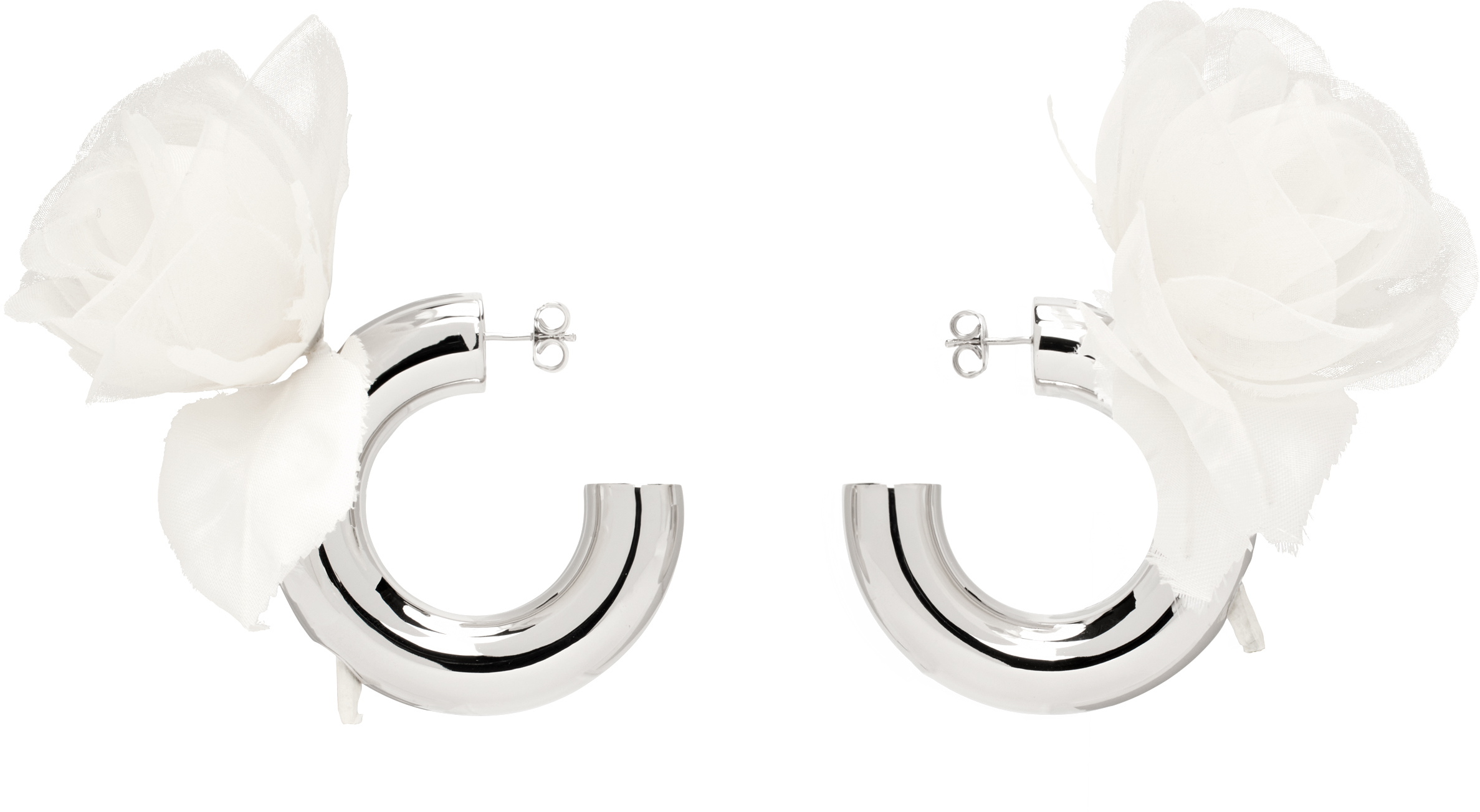 SSENSE Exclusive Bridal Capsule Flower Hoop Earrings