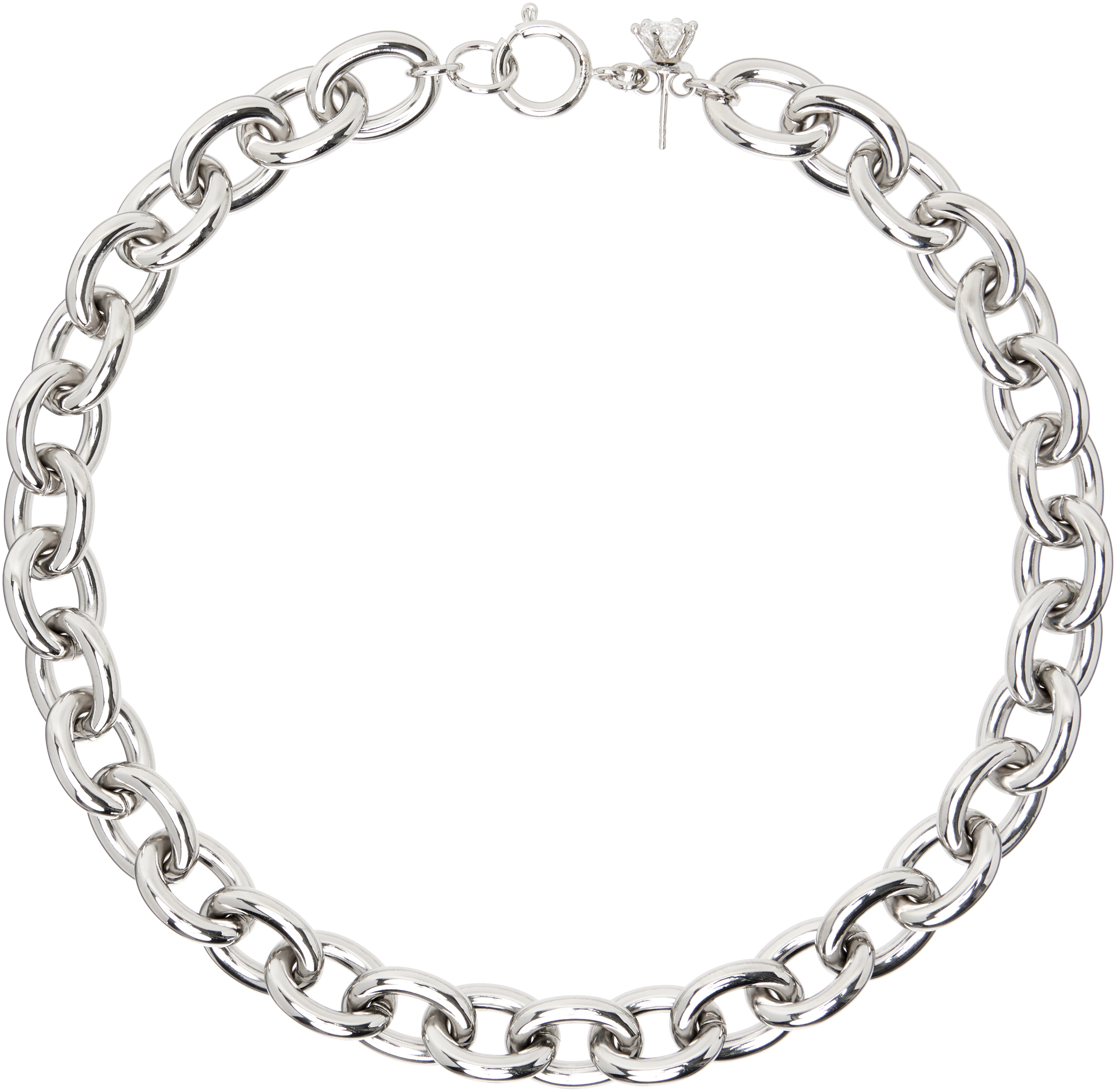 Silver Solitaire Chain Necklace