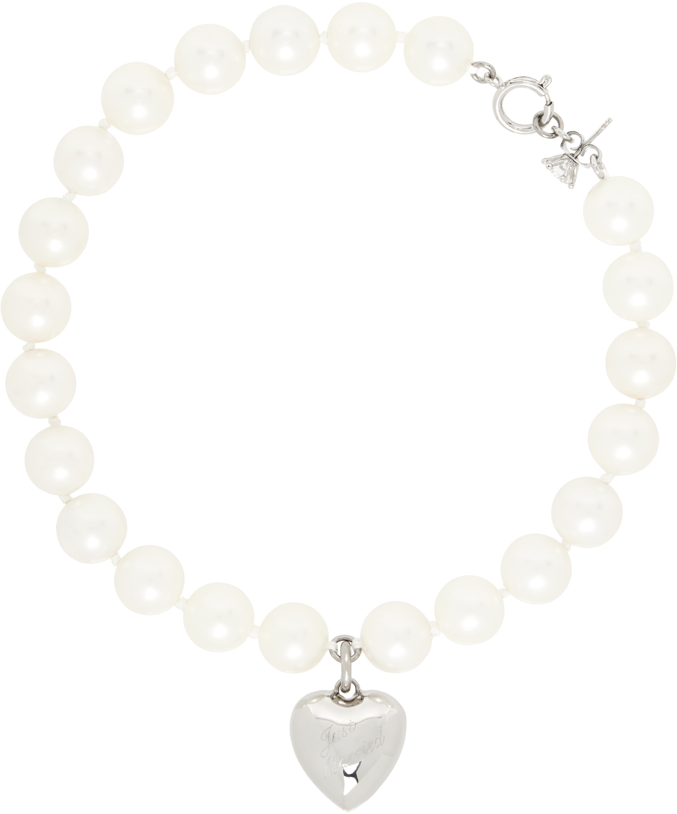 SSENSE Exclusive Bridal Capsule Faux-Pearl Necklace by D'heygere