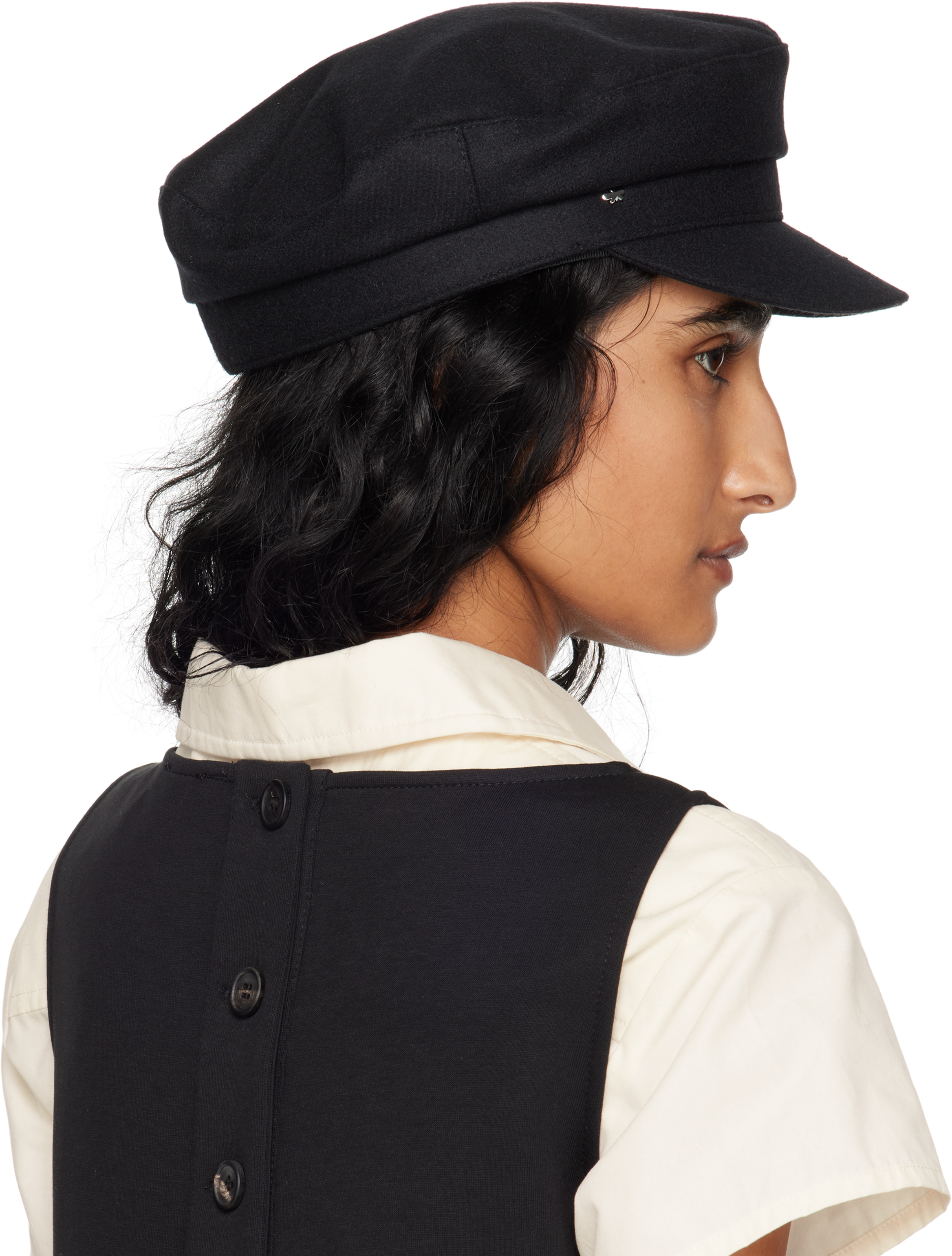 Weekend Max Mara Black Angora Cap In Black