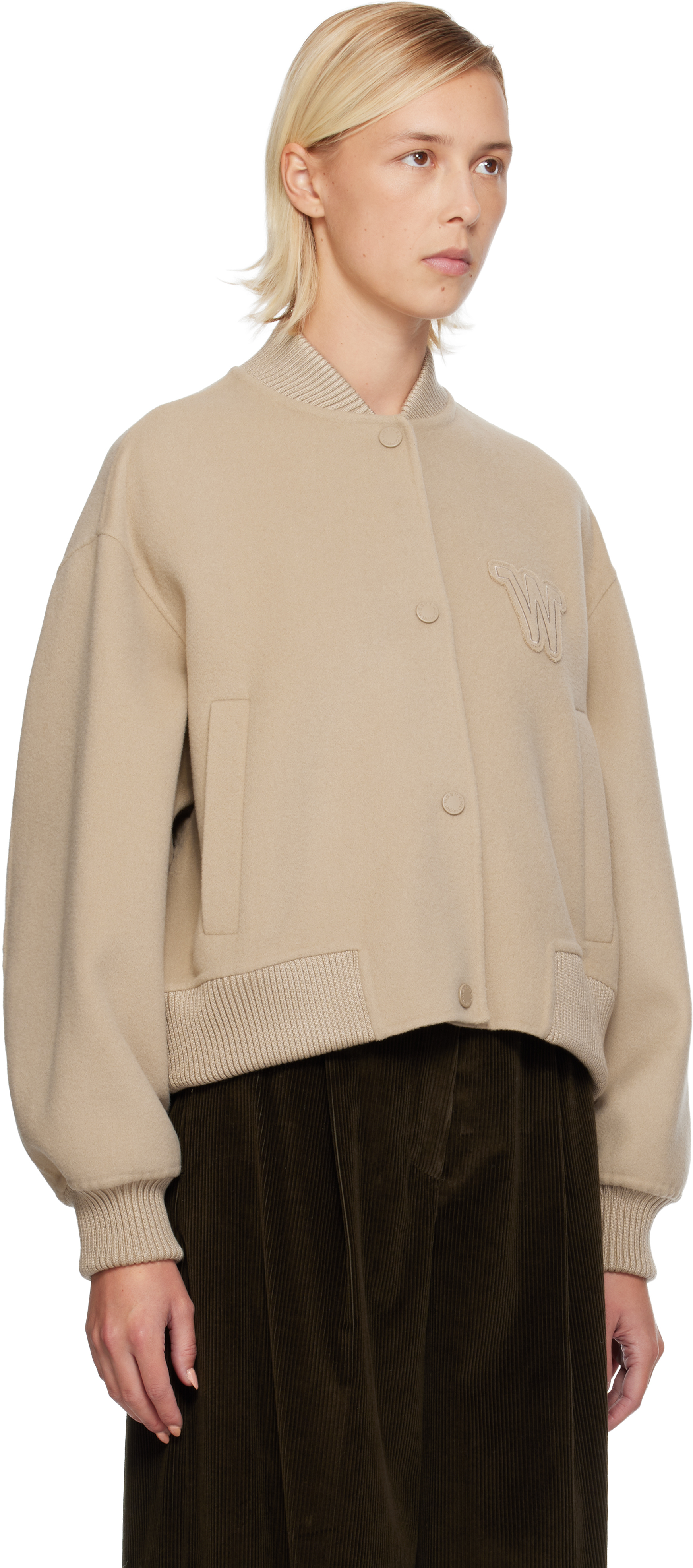 Weekend Max Mara Beige Zelante Bomber Jacket In Neutral