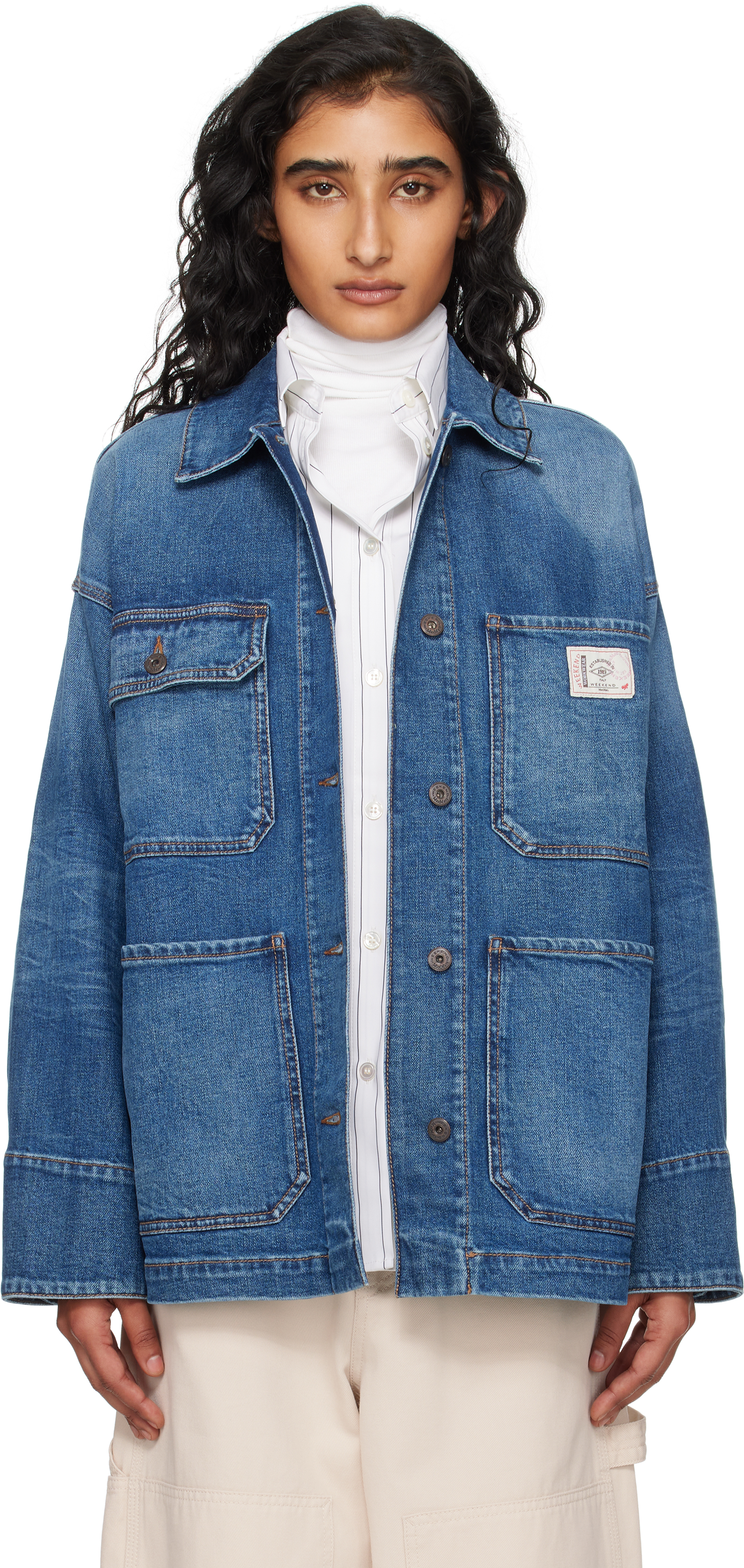 Weekend Max Mara Blue Aligi Denim Jacket In Blue