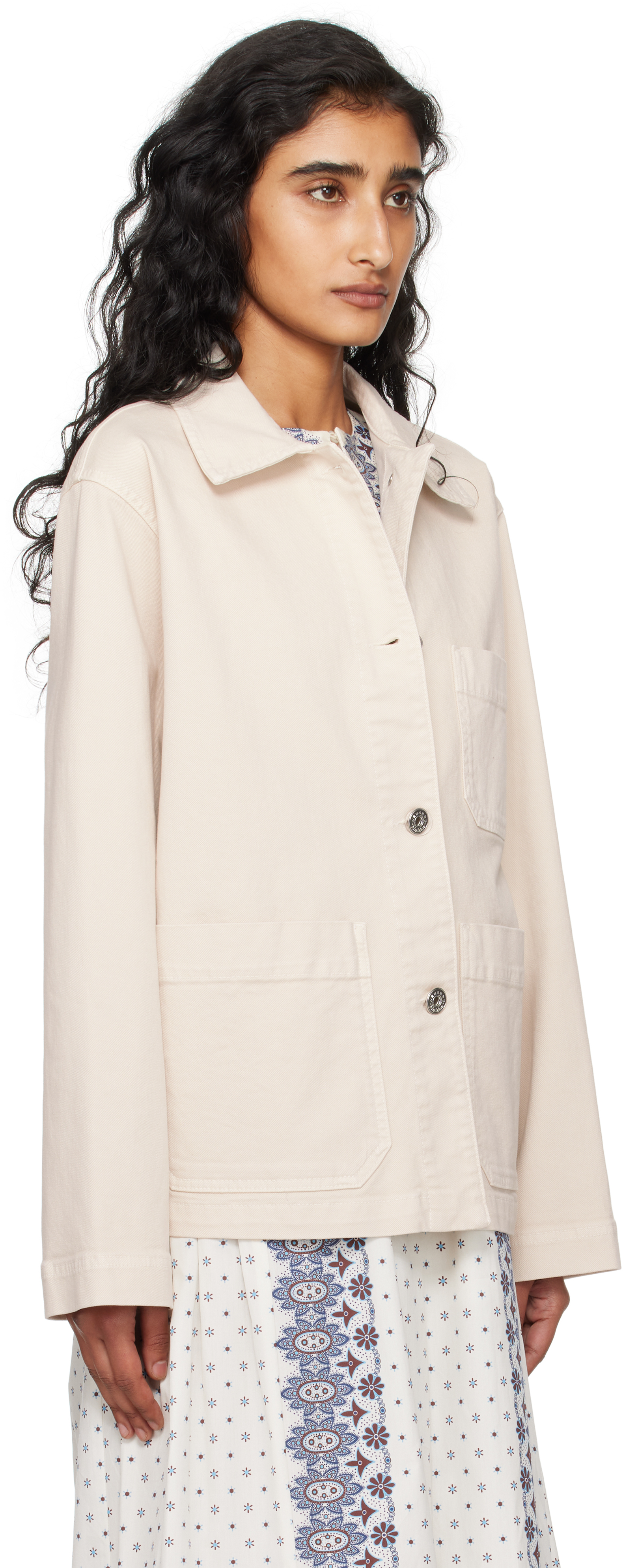 Weekend Max Mara Off-white Classe Denim Jacket In Neutral