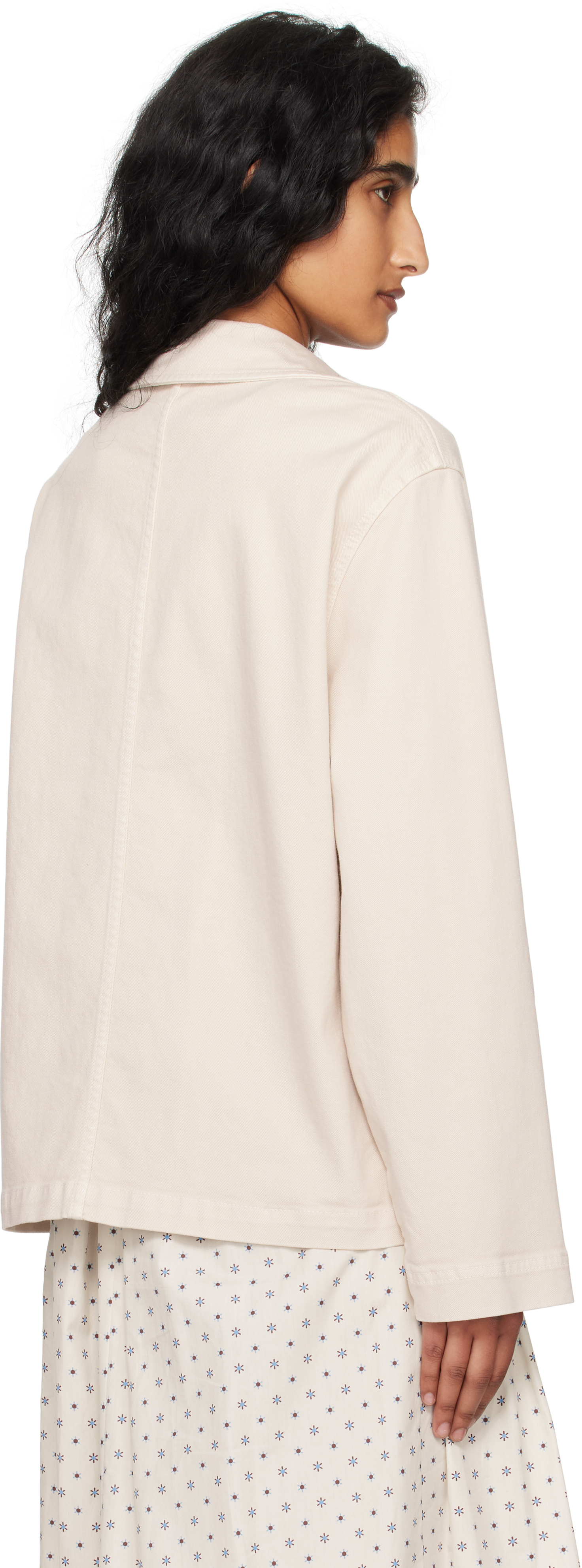 Weekend Max Mara Off-white Classe Denim Jacket In Neutral