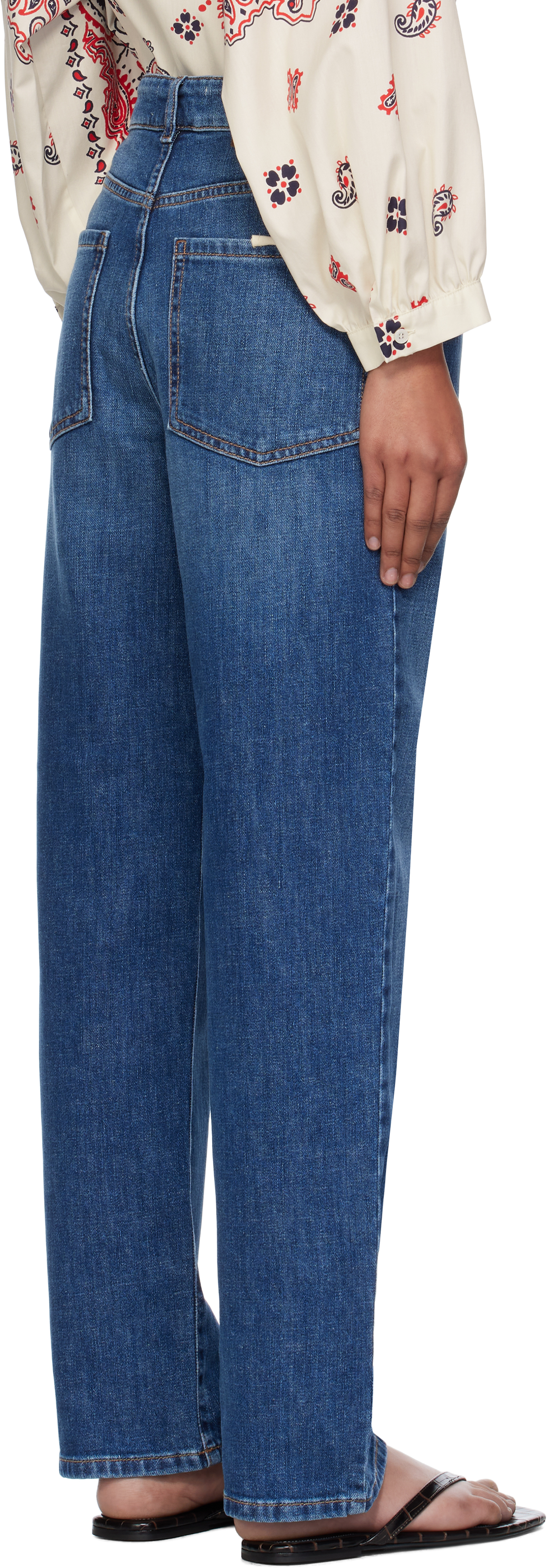 Weekend Max Mara Omens Navy Loris Straight-leg Stretch-denim Jeans In Blue