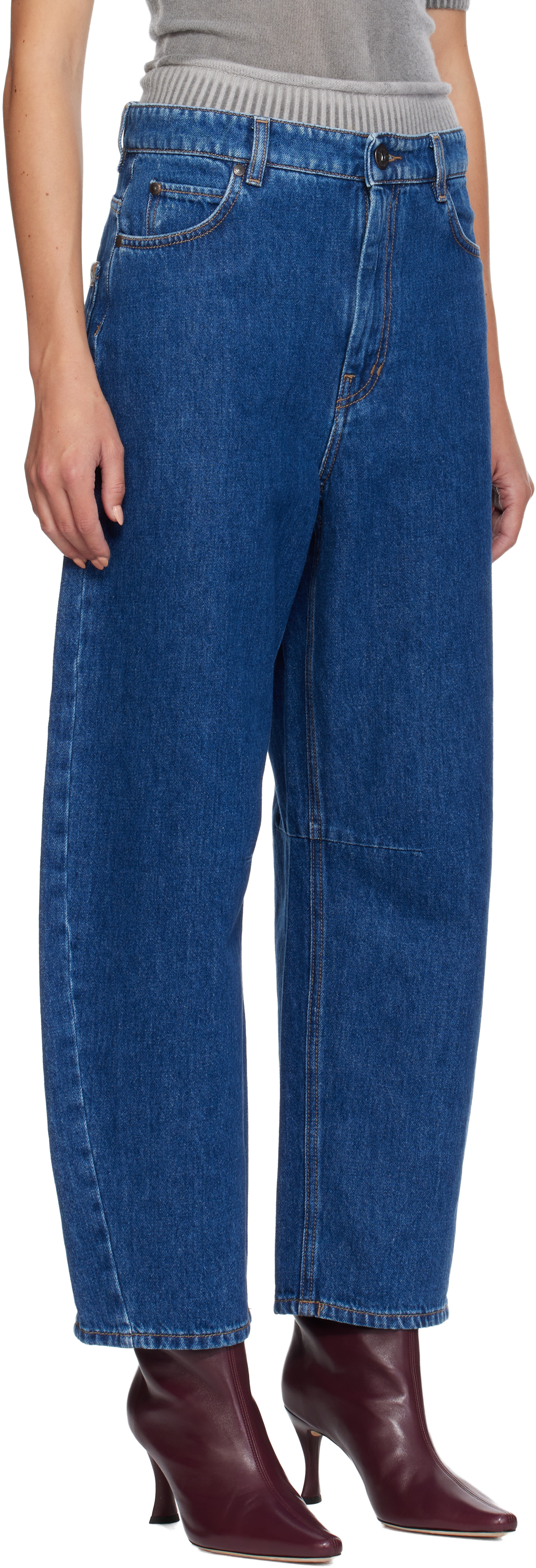 Weekend Max Mara Navy Douglas Jeans In Blue