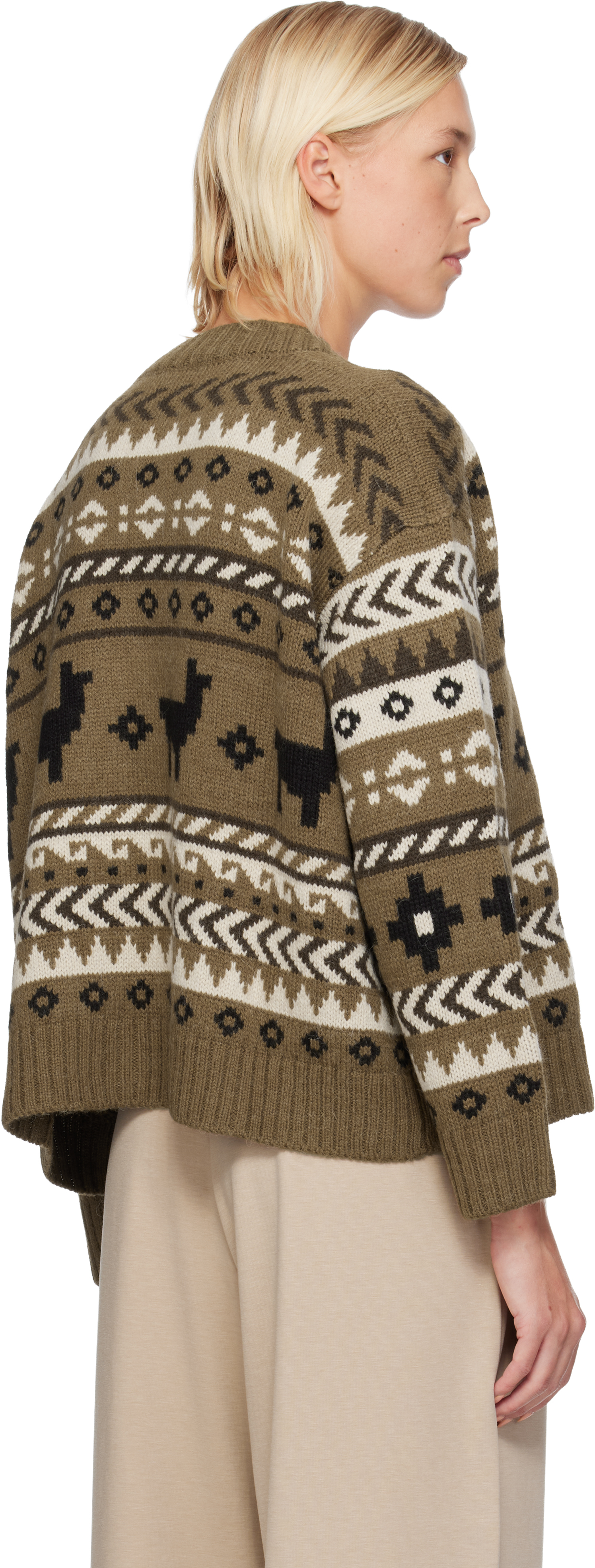 Weekend Max Mara Brown Ovatta Cardigan In Green