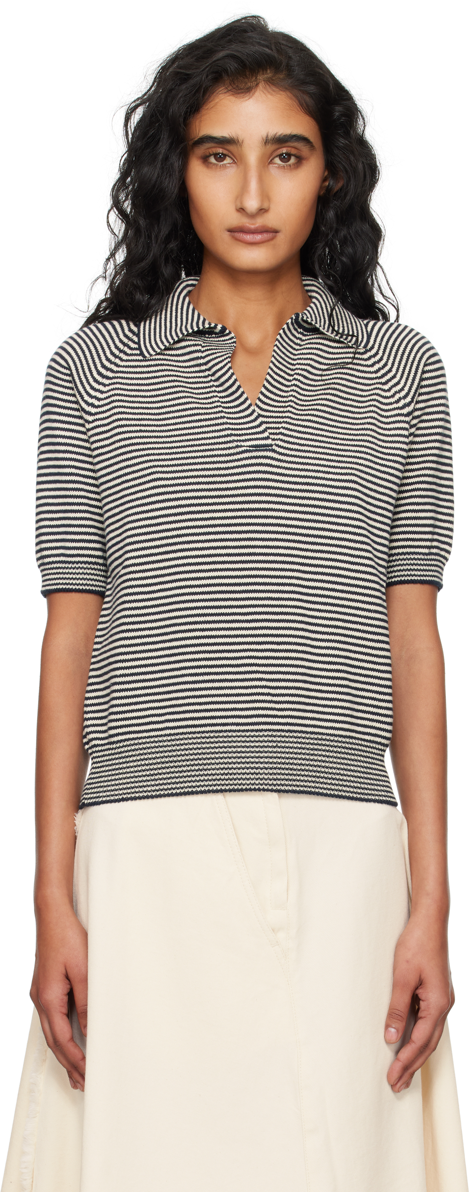 Weekend Max Mara Navy & Off-white Junior Polo