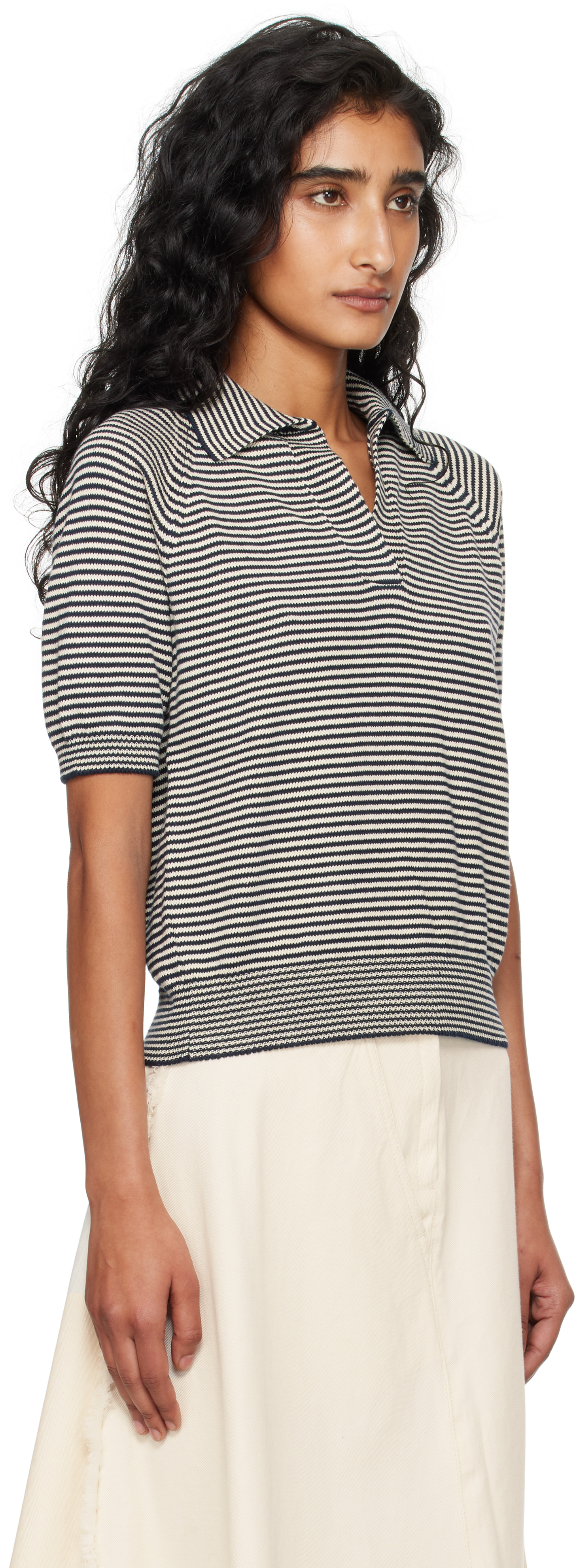 Weekend Max Mara Navy & Off-white Junior Polo