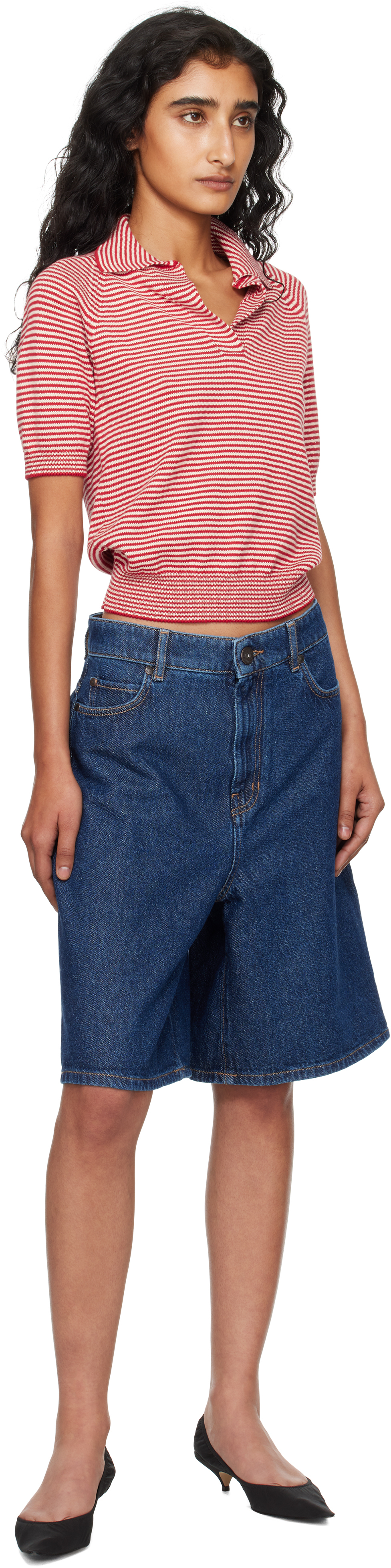 Weekend Max Mara Red & Off-white Junior Polo